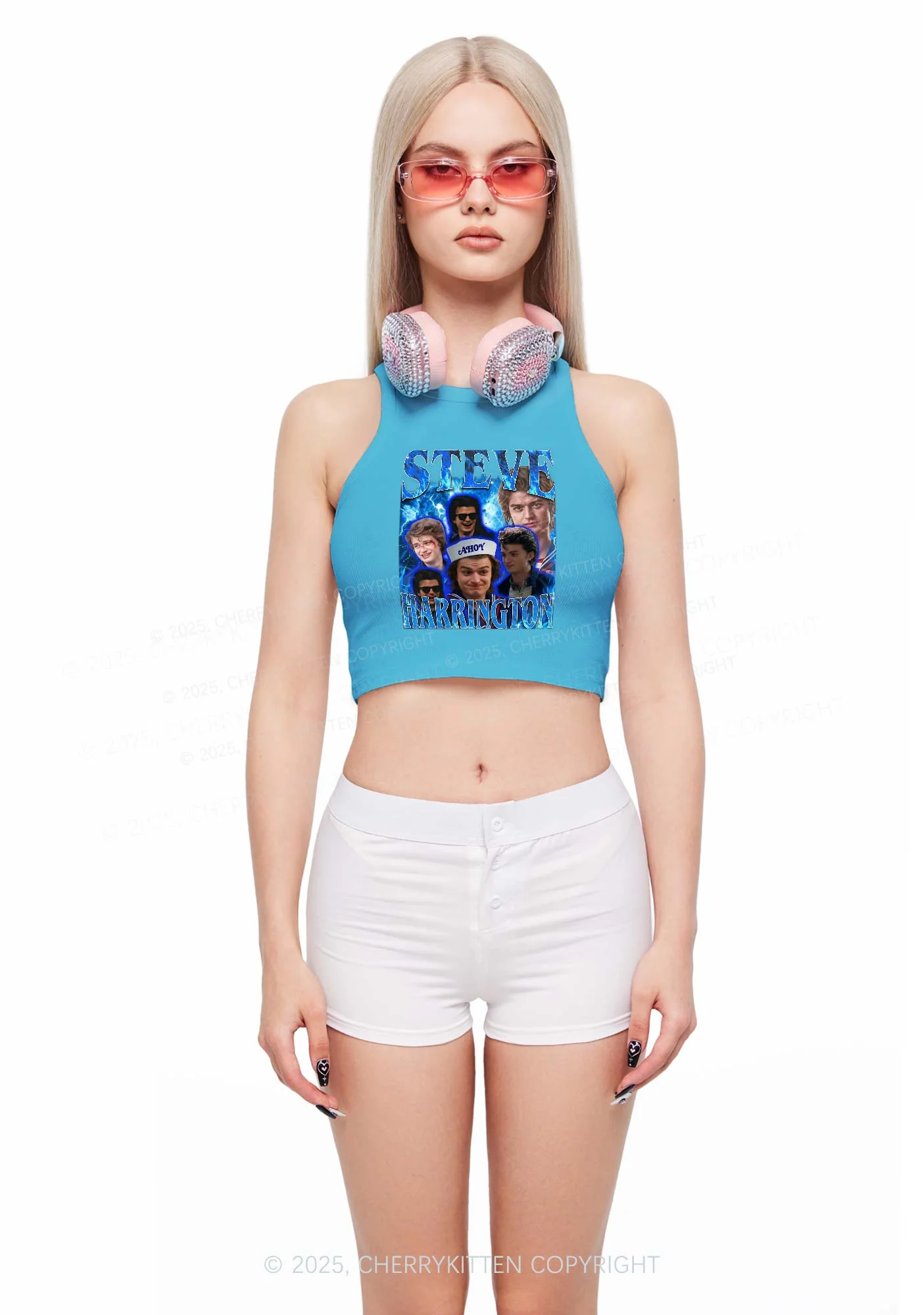 SH Blue Blaze Y2K Crop Tank Top Cherrykitten - Image 2