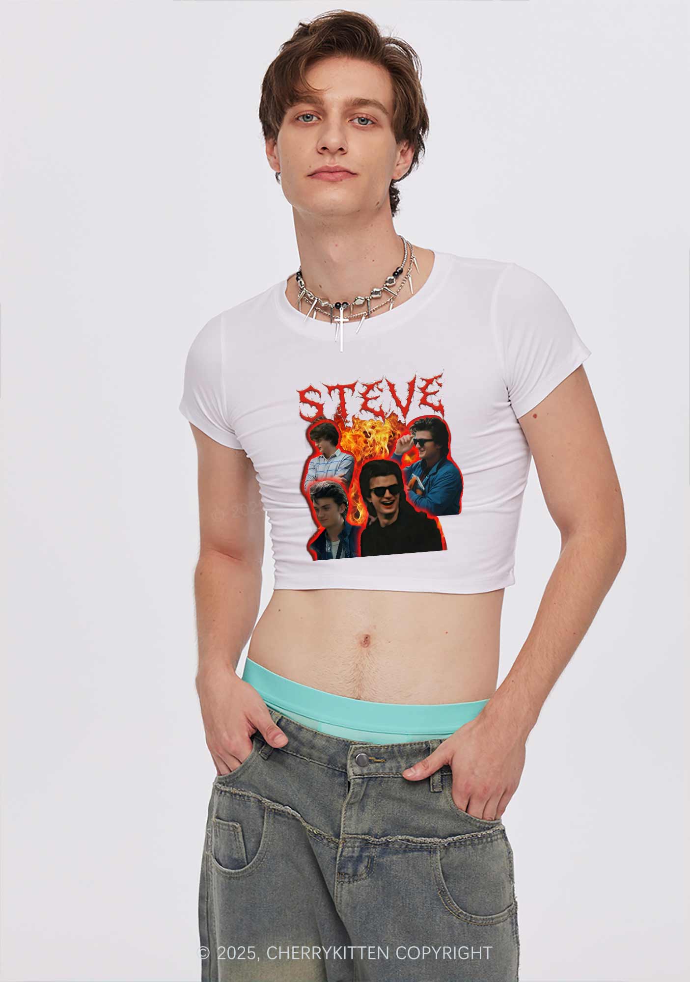 SH Flame Vibe Y2K Baby Tee Cherrykitten - Image 2