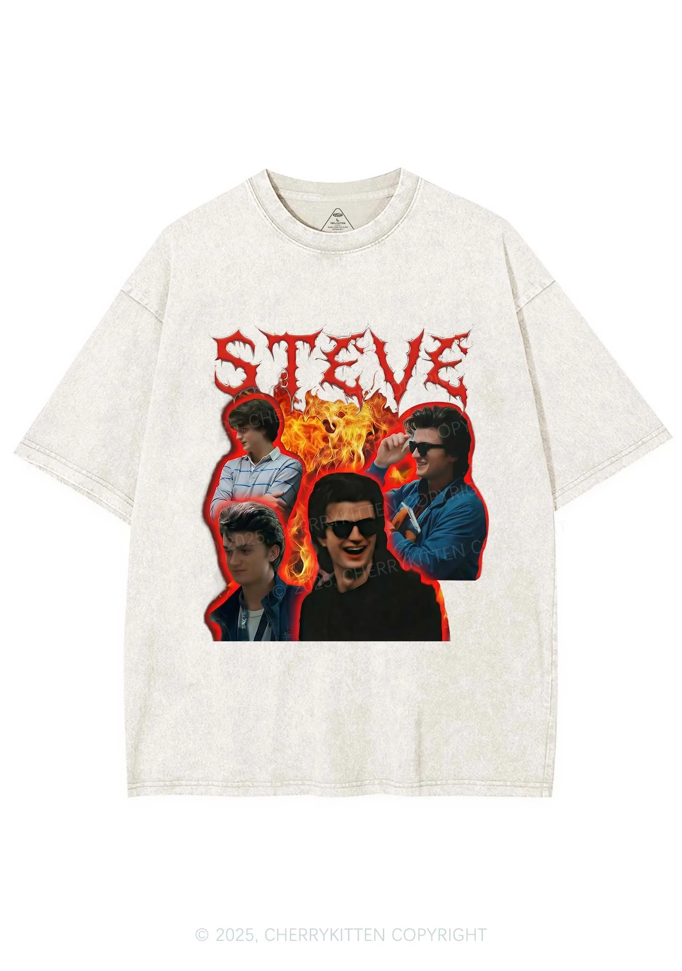 SH Flame Vibe Y2K Shirts Washed Tee Cherrykitten - Image 3
