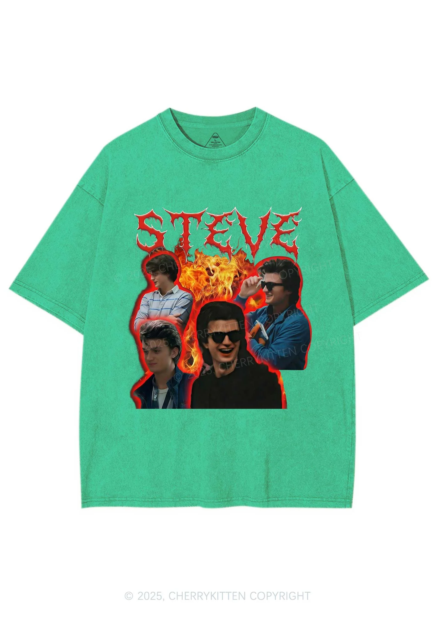 SH Flame Vibe Y2K Shirts Washed Tee Cherrykitten - Image 4