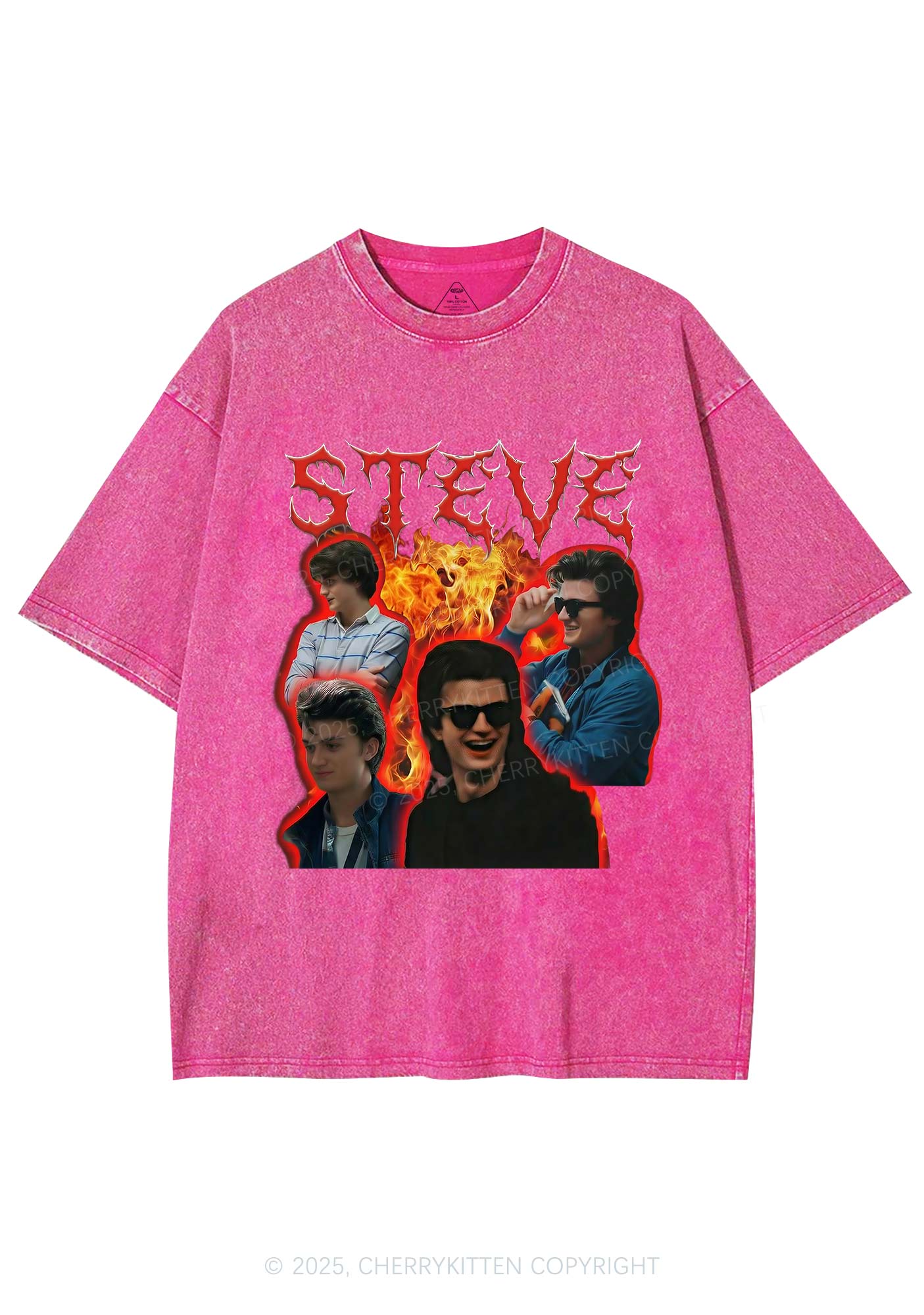 SH Flame Vibe Y2K Shirts Washed Tee Cherrykitten - Image 5