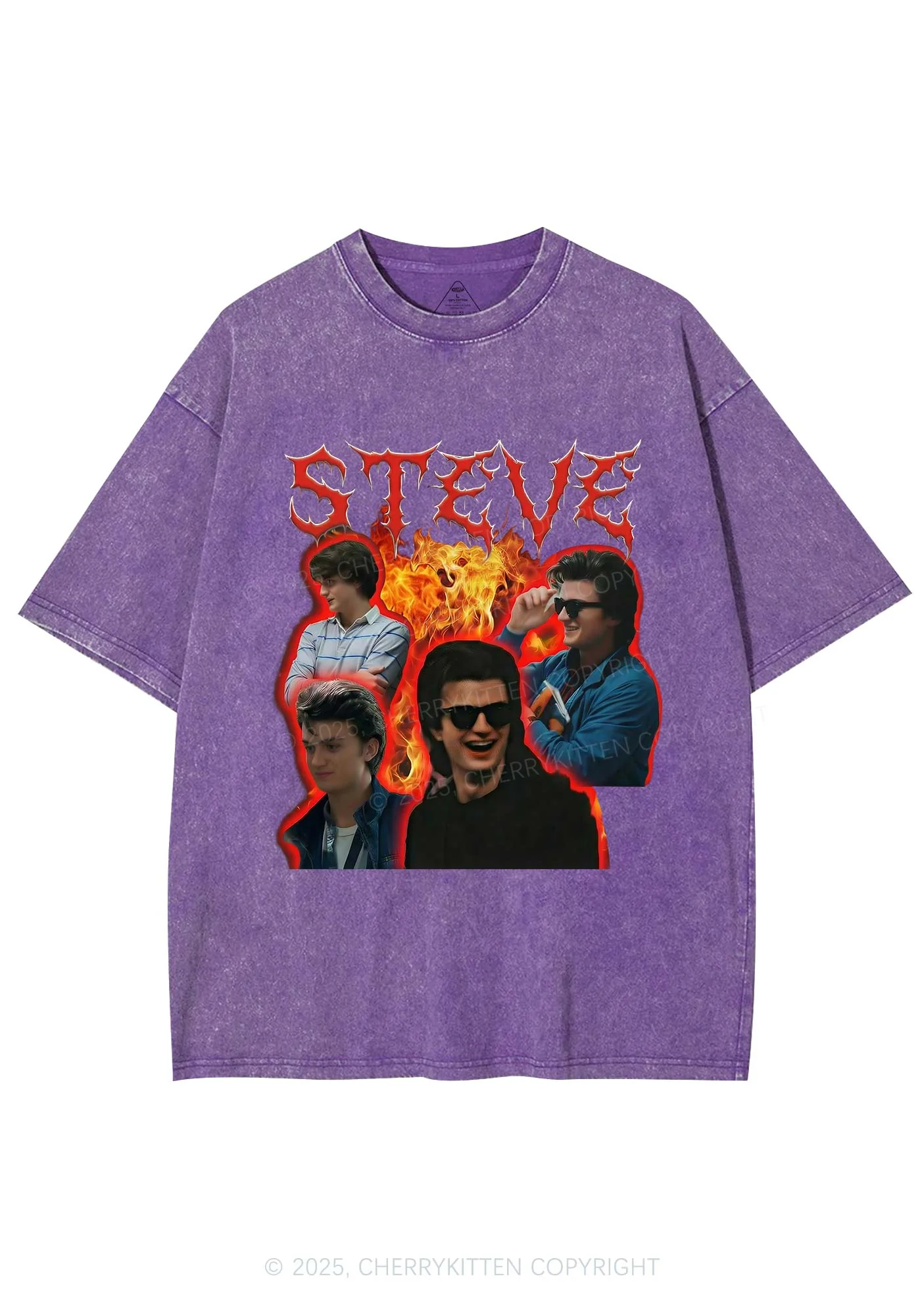 SH Flame Vibe Y2K Shirts Washed Tee Cherrykitten - Image 6