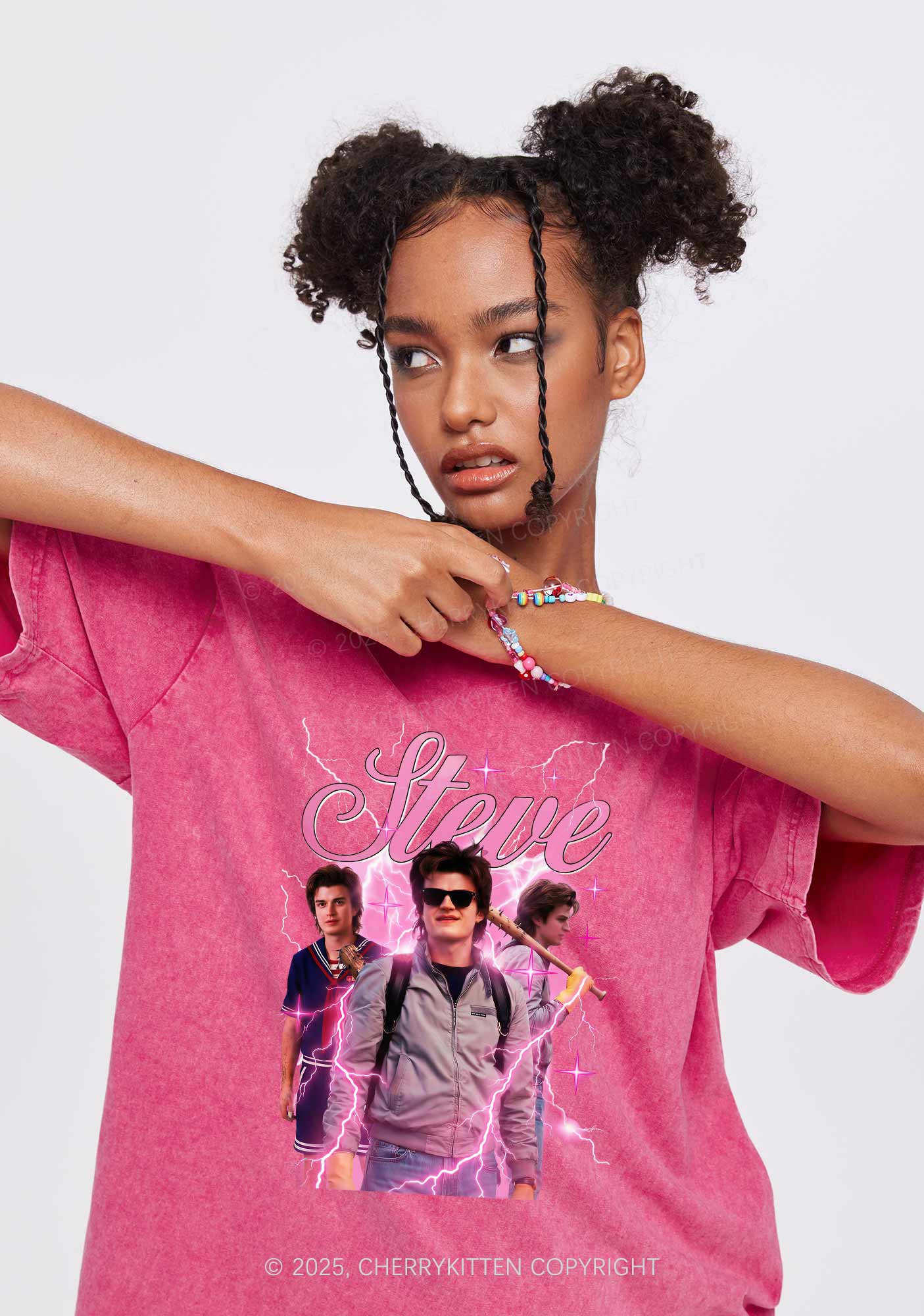 SH Pastel Spark Y2K Shirts Washed Tee Cherrykitten - Image 2