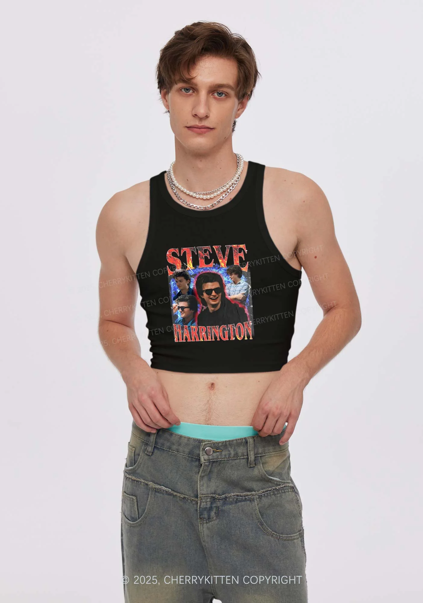 SH Red Blaze Y2K Crop Tank Top Cherrykitten - Image 2