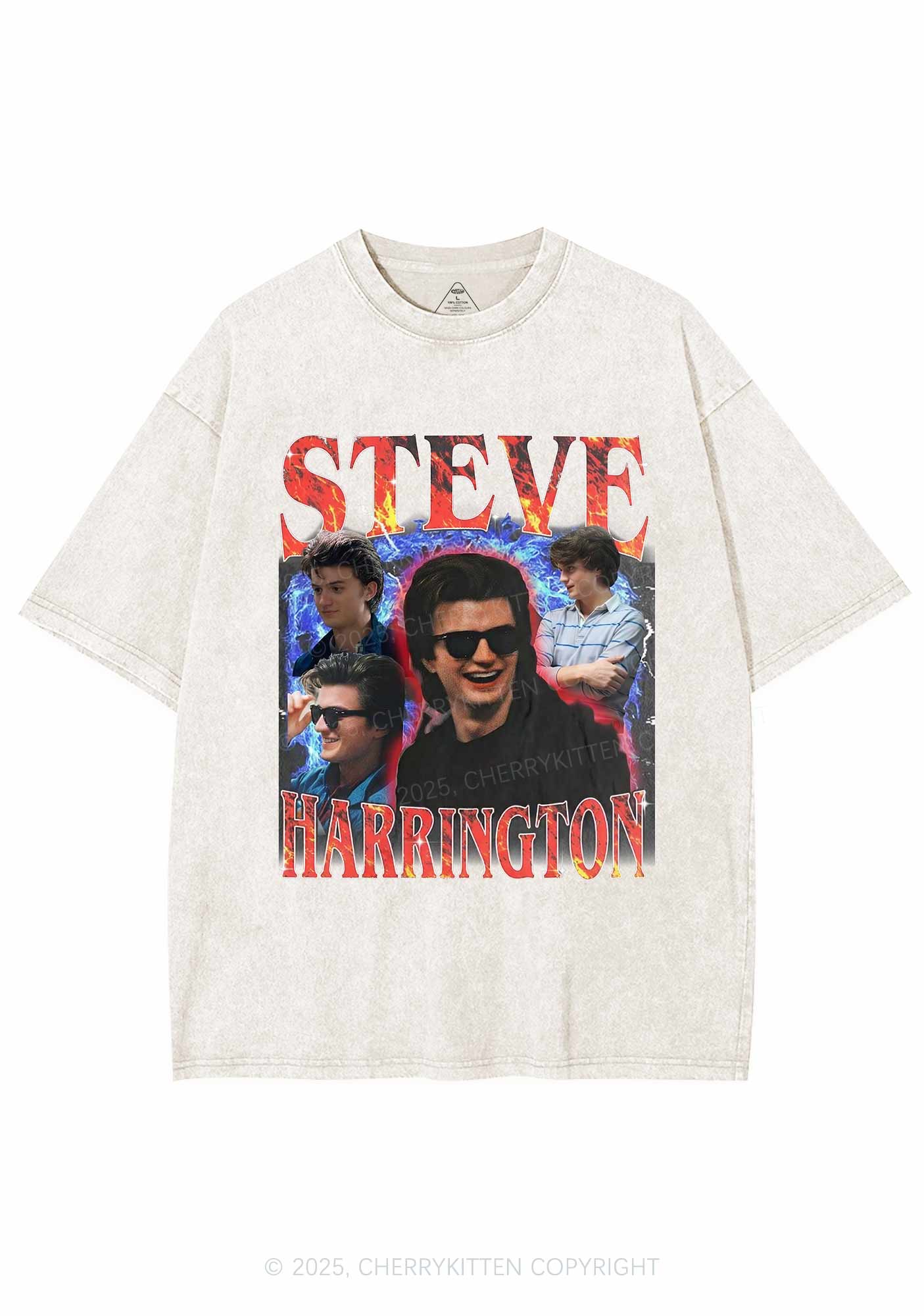SH Red Blaze Y2K Shirts Washed Tee Cherrykitten - Image 3