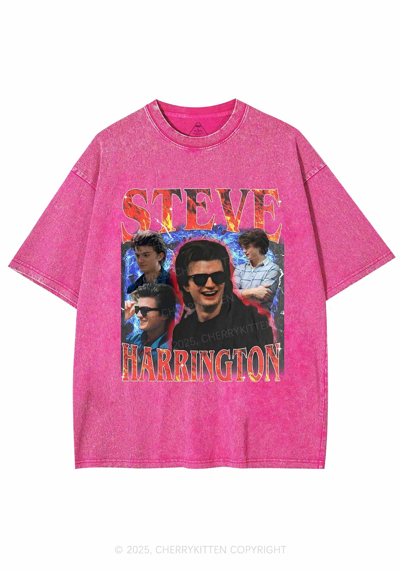SH Red Blaze Y2K Shirts Washed Tee Cherrykitten - Image 4