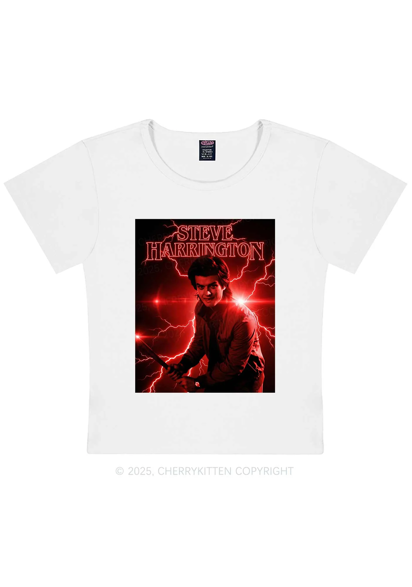 SH Red Lightning Y2K Baby Tee Cherrykitten - Image 4