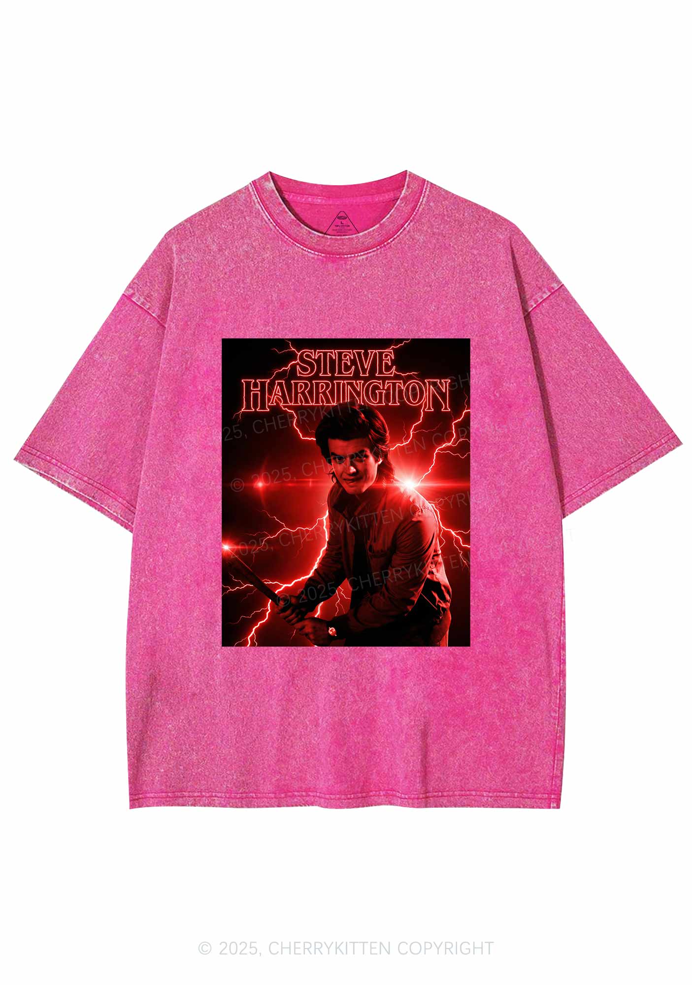 SH Red Lightning Y2K Shirts Washed Tee Cherrykitten - Image 4
