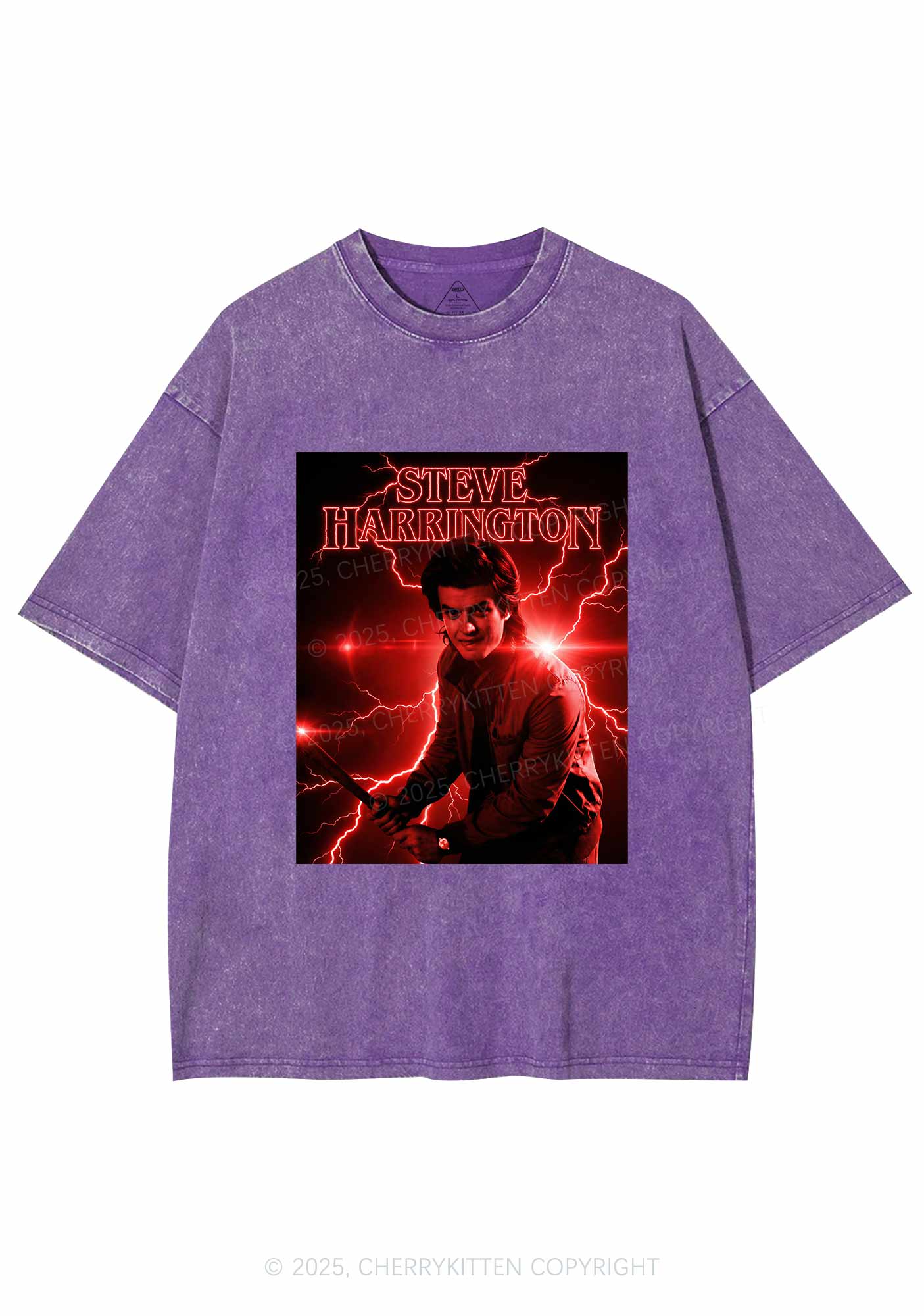 SH Red Lightning Y2K Shirts Washed Tee Cherrykitten - Image 5