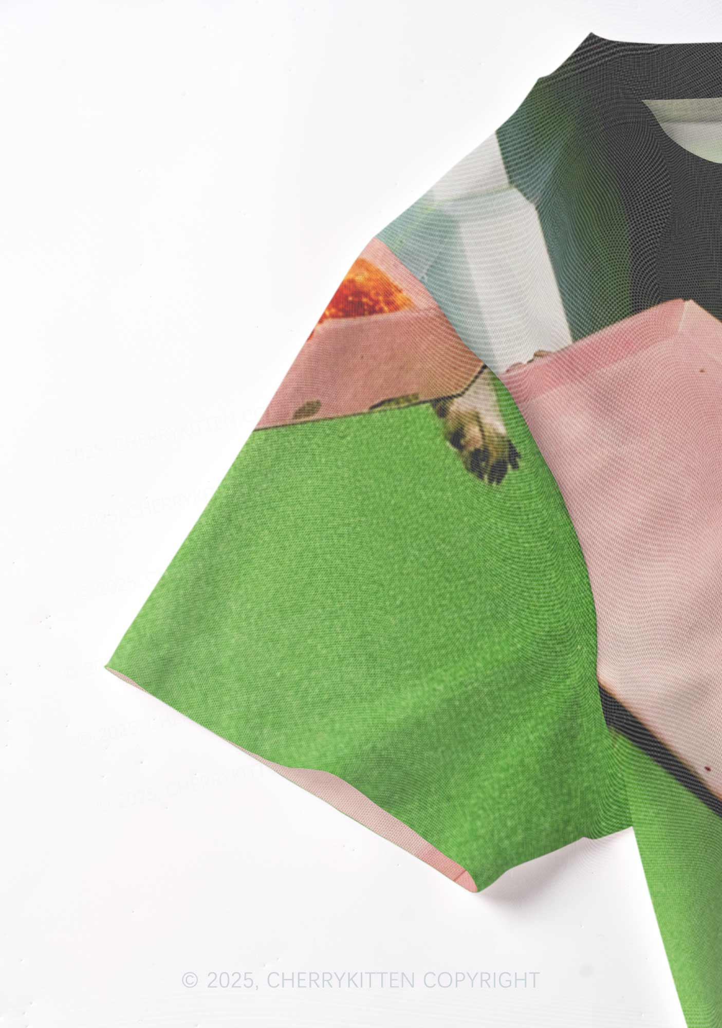 Shades Raccoon Pizza Y2K Mesh Crop Top Cherrykitten - Image 5