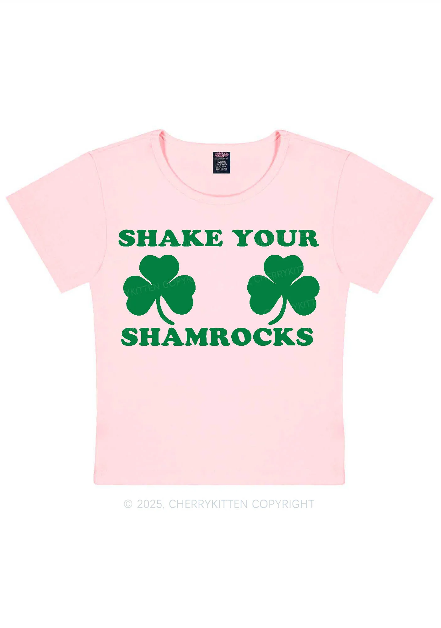 Shake Your Shamrocks St Patricks Y2K Baby Tee Cherrykitten - Image 11