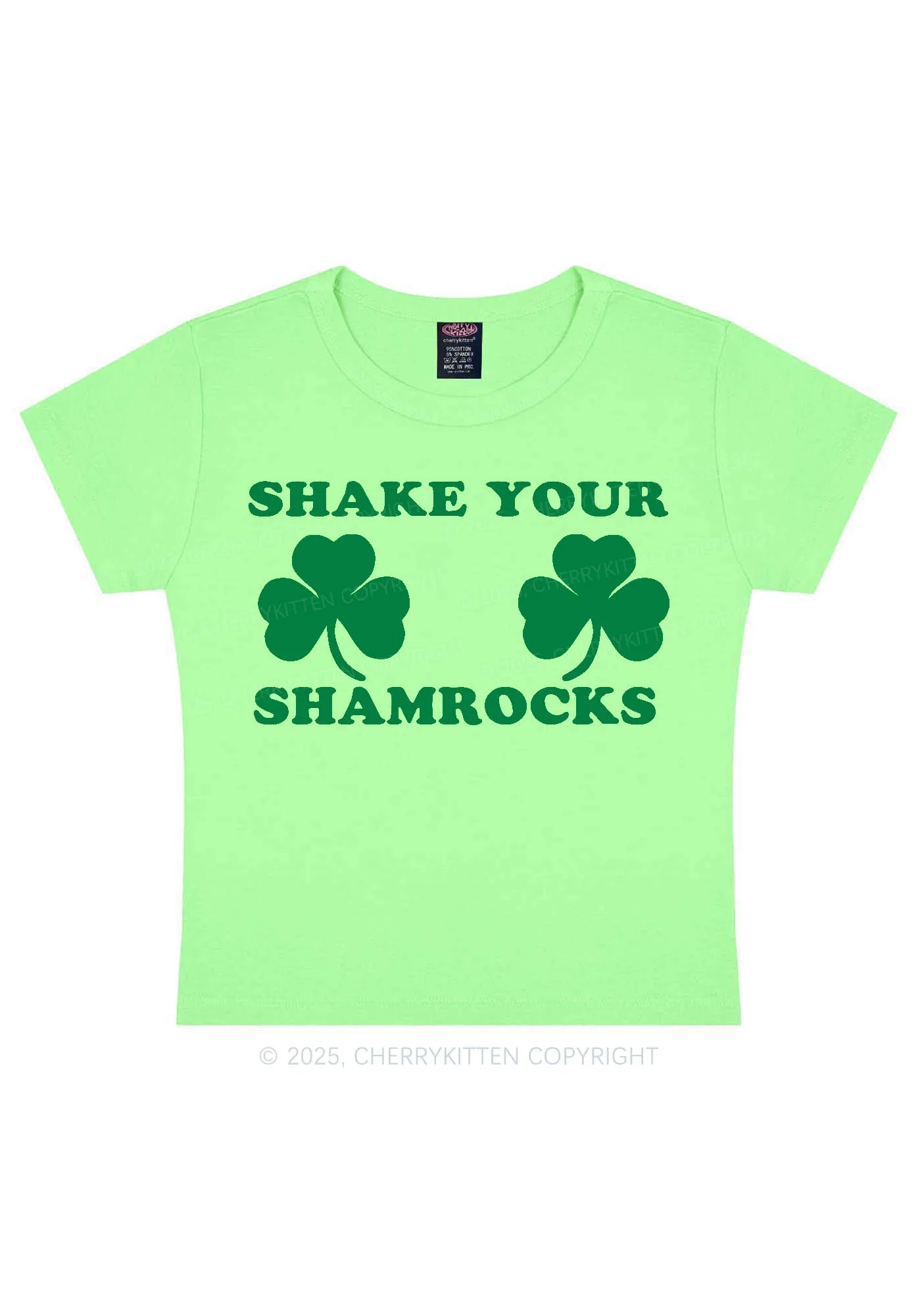 Shake Your Shamrocks St Patricks Y2K Baby Tee Cherrykitten - Image 12