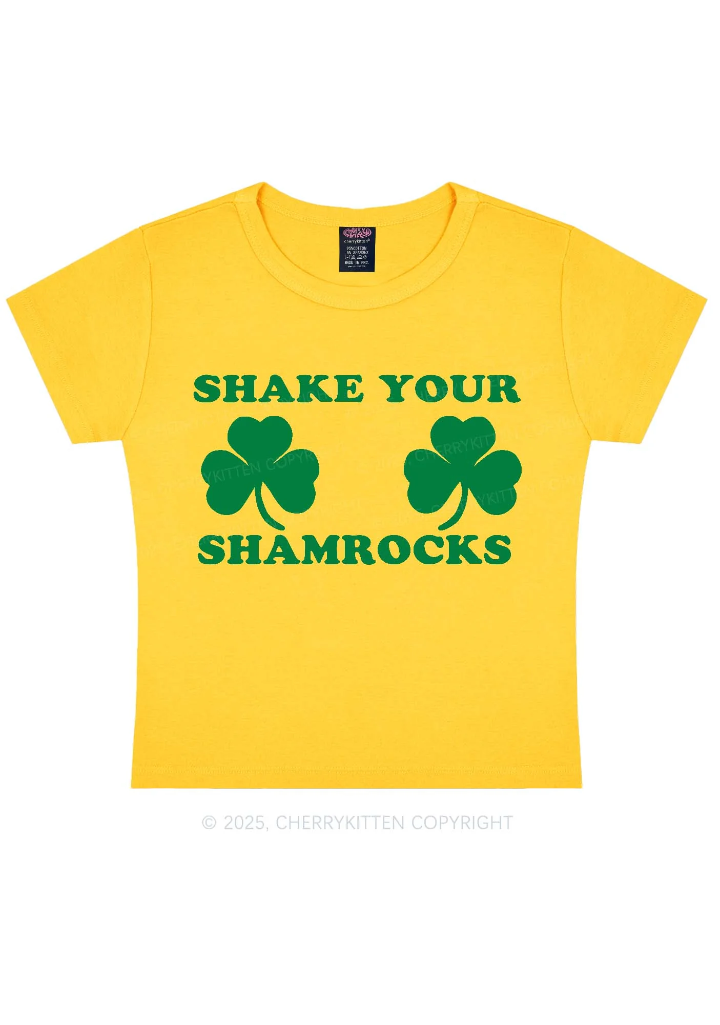 Shake Your Shamrocks St Patricks Y2K Baby Tee Cherrykitten - Image 5