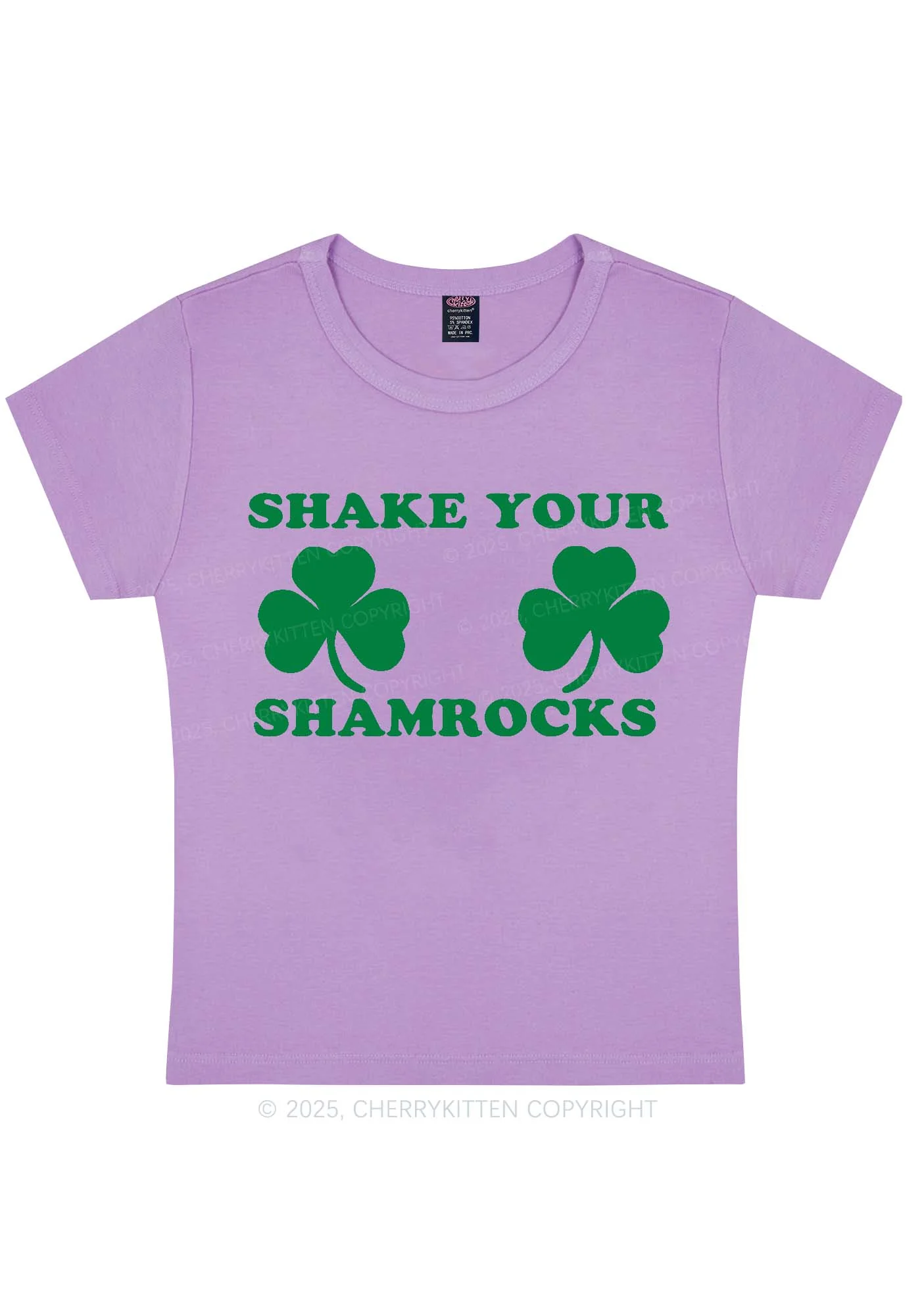 Shake Your Shamrocks St Patricks Y2K Baby Tee Cherrykitten - Image 6