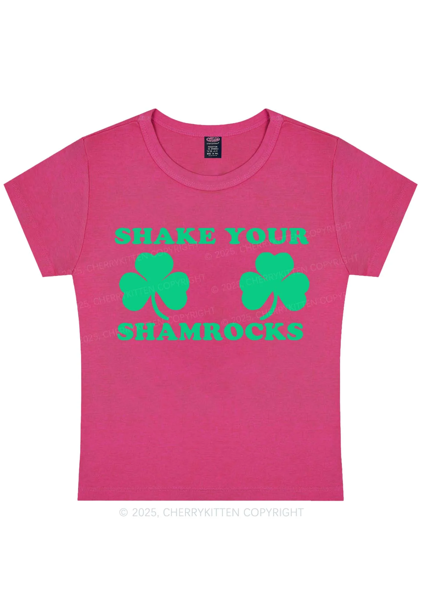 Shake Your Shamrocks St Patricks Y2K Baby Tee Cherrykitten - Image 7