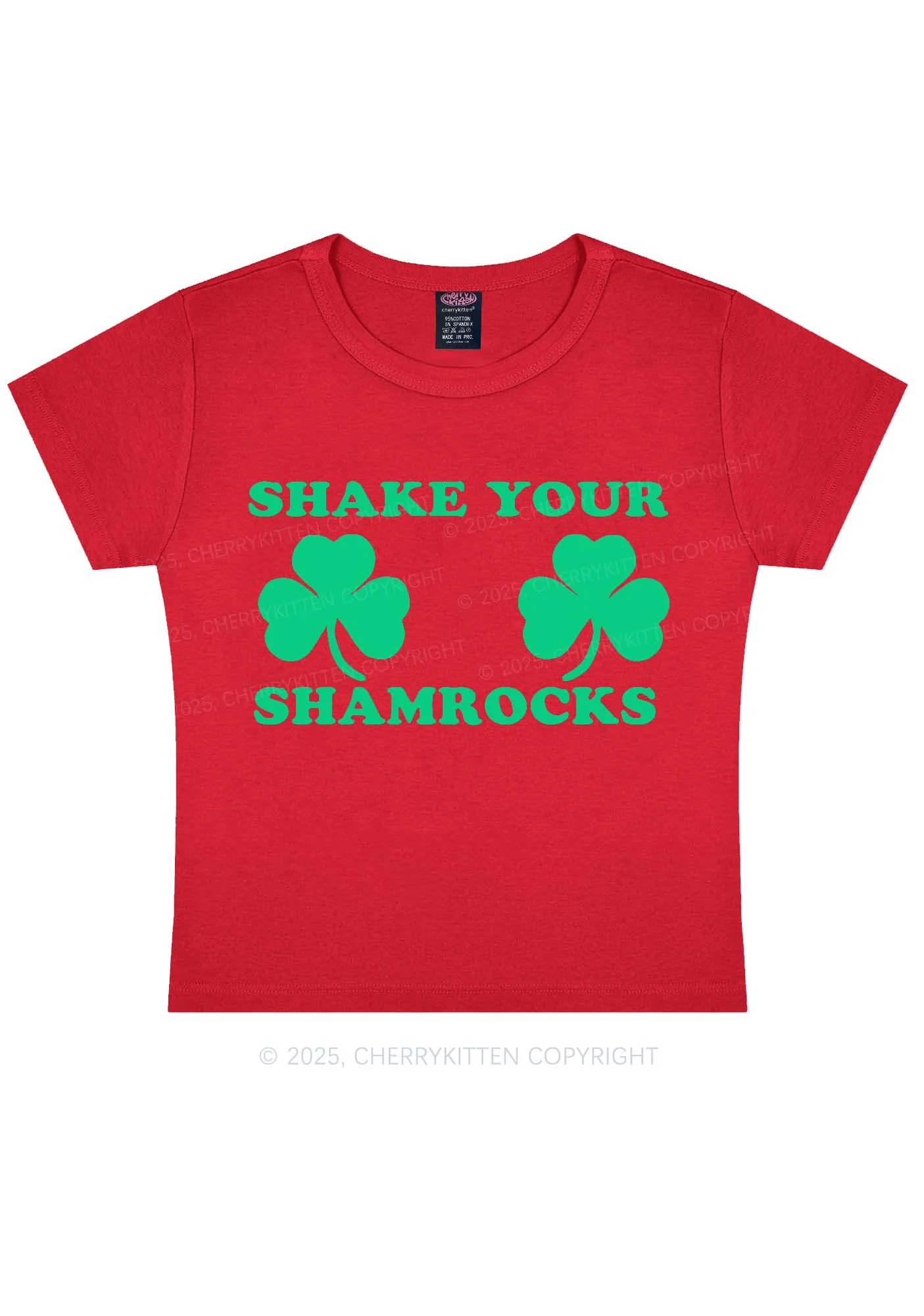 Shake Your Shamrocks St Patricks Y2K Baby Tee Cherrykitten - Image 8