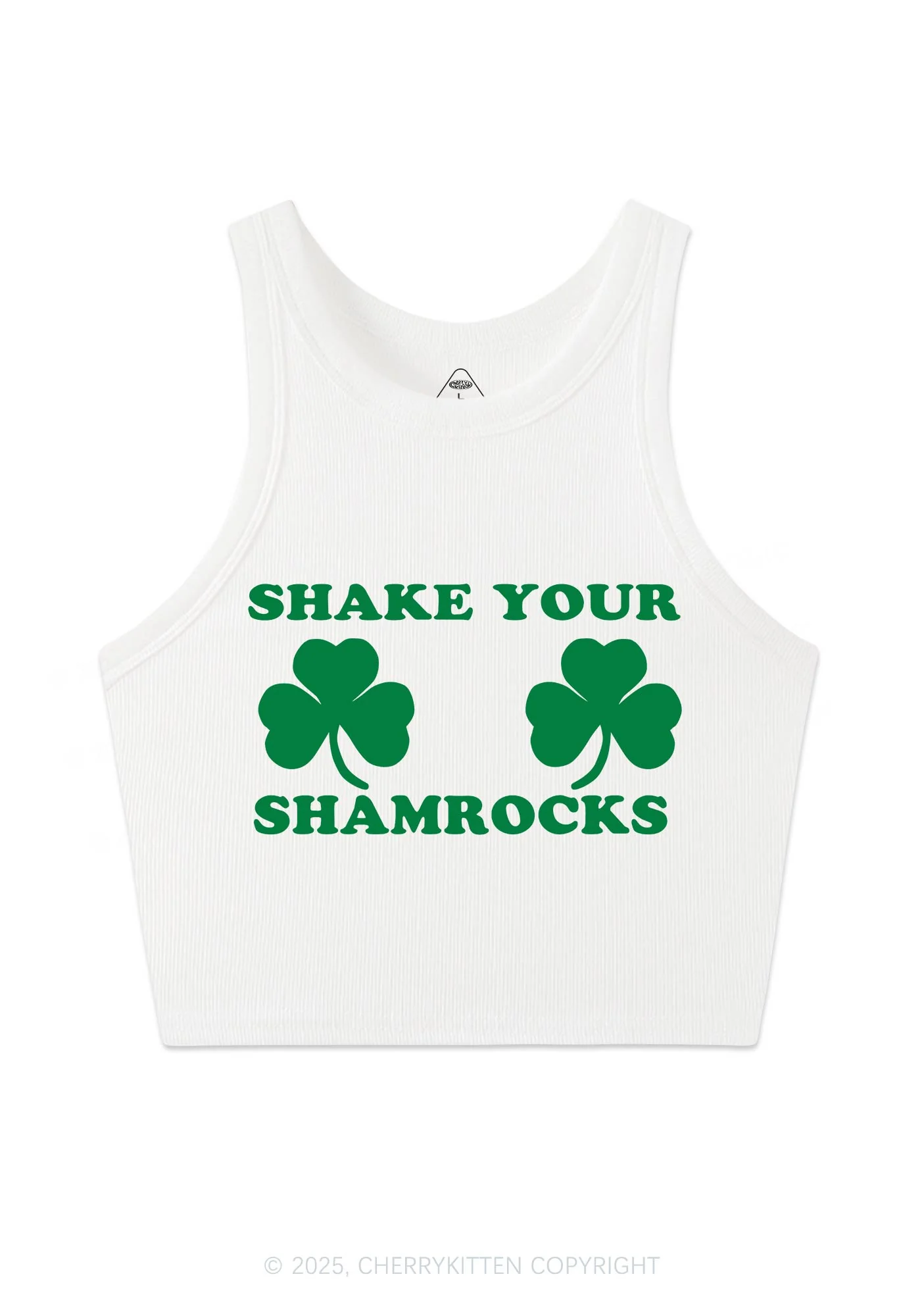Shake Your Shamrocks St Patricks Y2K Crop Tank Top Cherrykitten - Image 4
