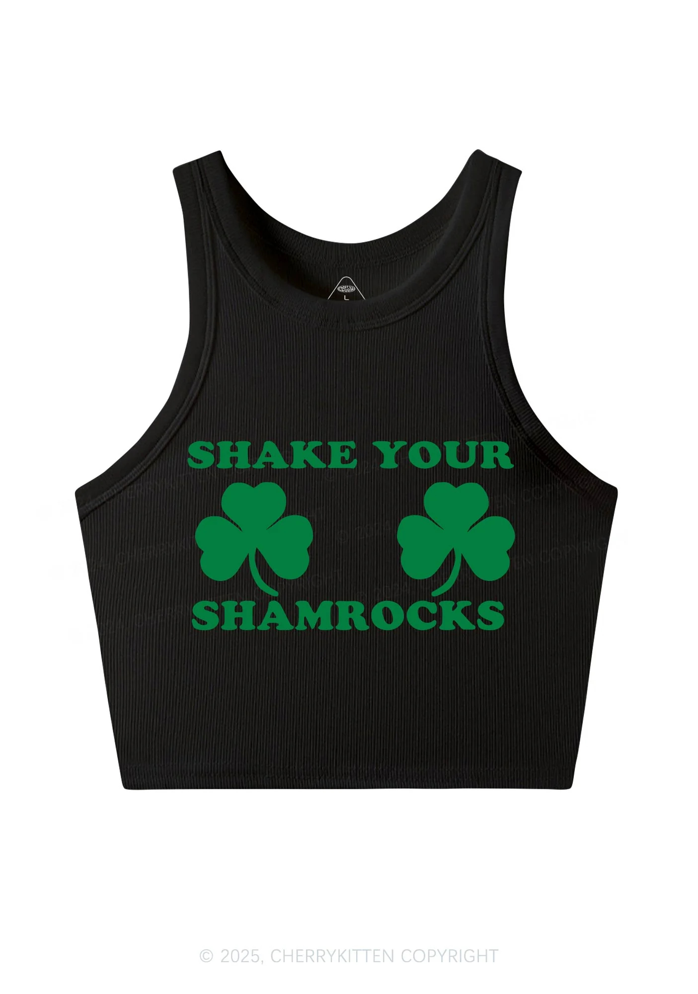 Shake Your Shamrocks St Patricks Y2K Crop Tank Top Cherrykitten - Image 5