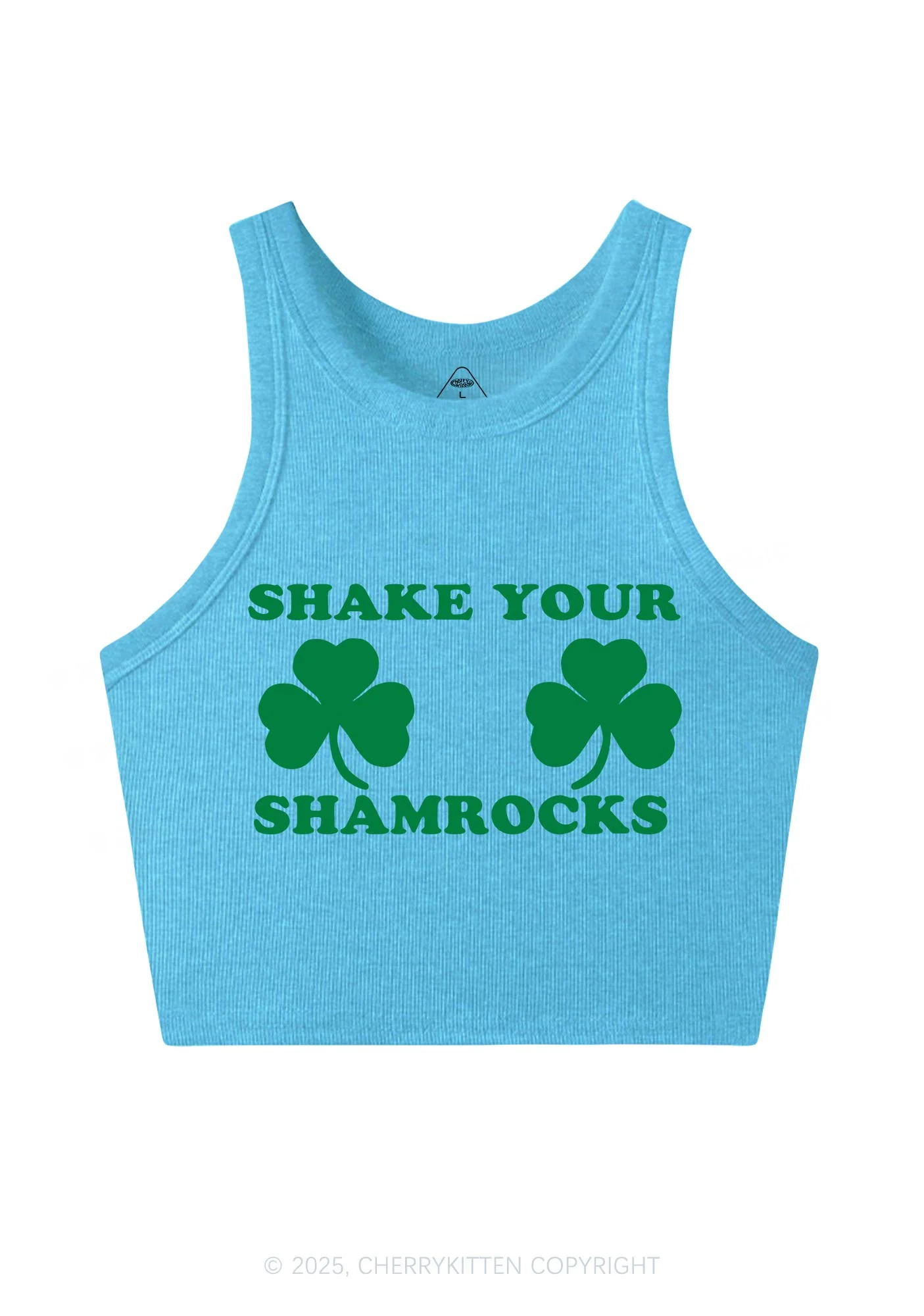 Shake Your Shamrocks St Patricks Y2K Crop Tank Top Cherrykitten - Image 6