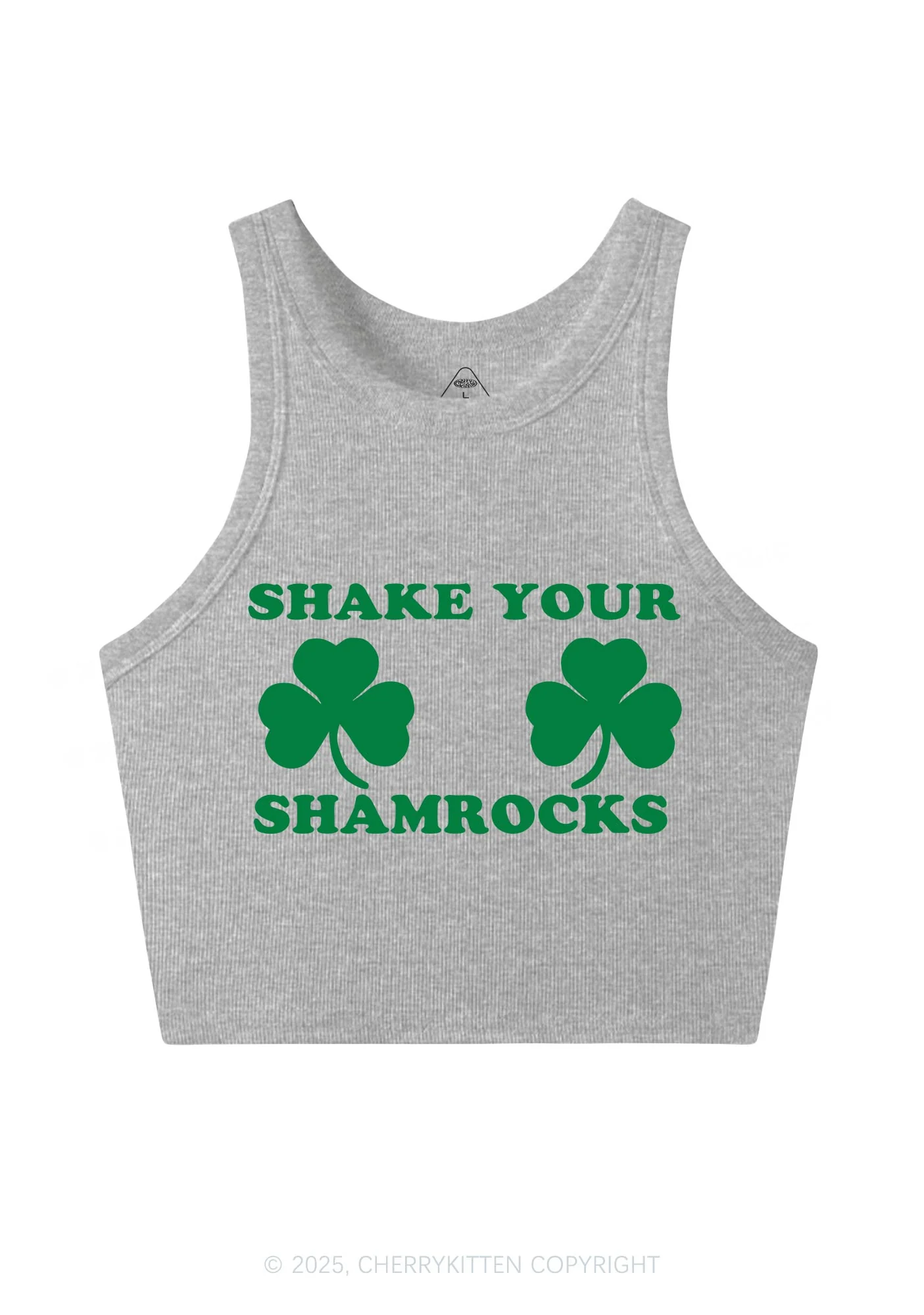 Shake Your Shamrocks St Patricks Y2K Crop Tank Top Cherrykitten - Image 7