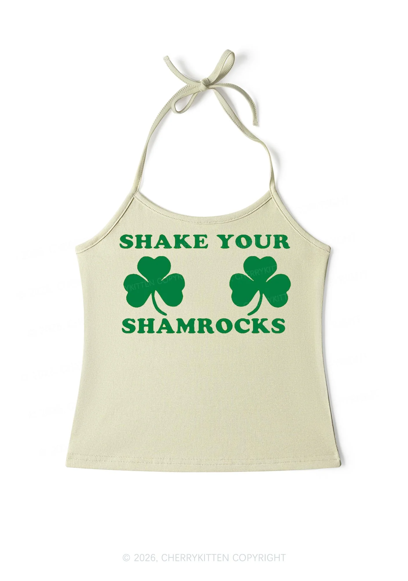 Shake Your Shamrocks St Patricks Y2K Halter Neck Cami Cherrykitten - Image 7