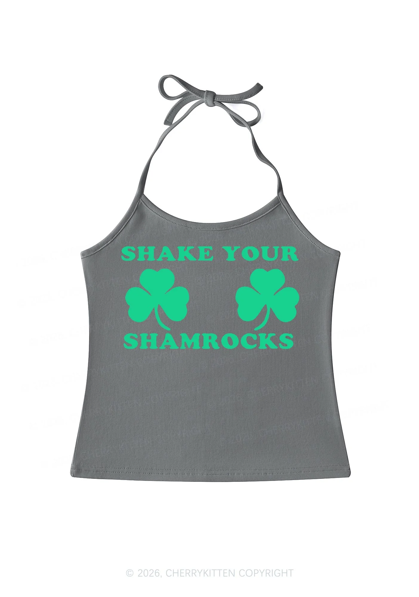 Shake Your Shamrocks St Patricks Y2K Halter Neck Cami Cherrykitten - Image 8