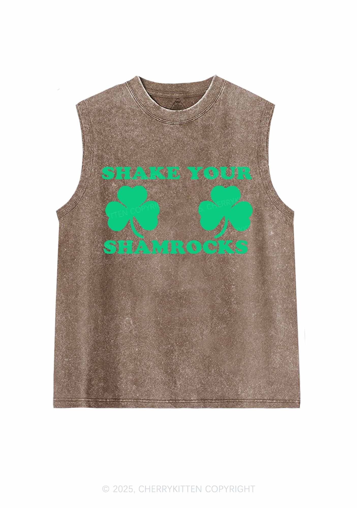 Shake Your Shamrocks St Patricks Y2K Washed Tank Cherrykitten - Image 5