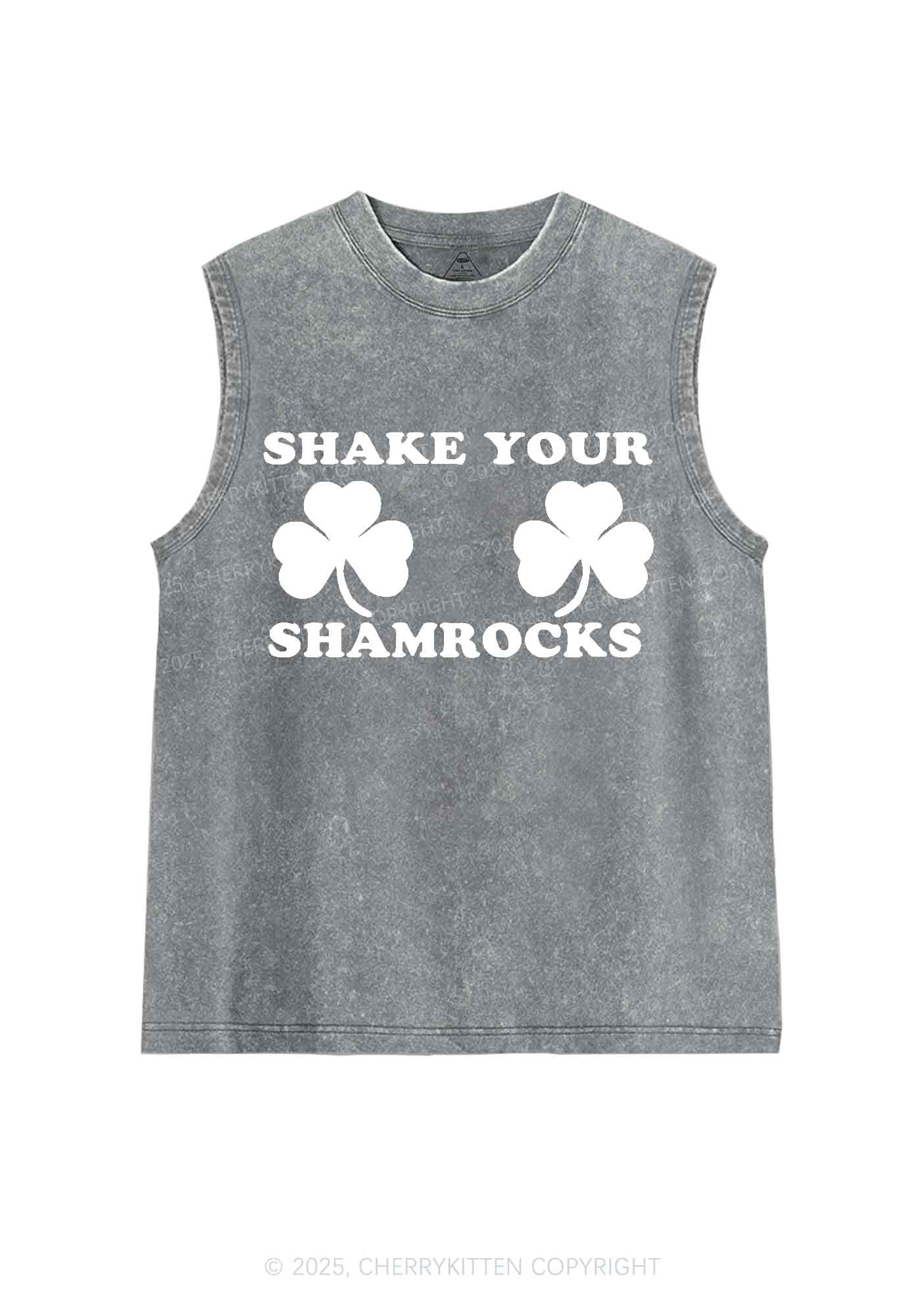 Shake Your Shamrocks St Patricks Y2K Washed Tank Cherrykitten - Image 6