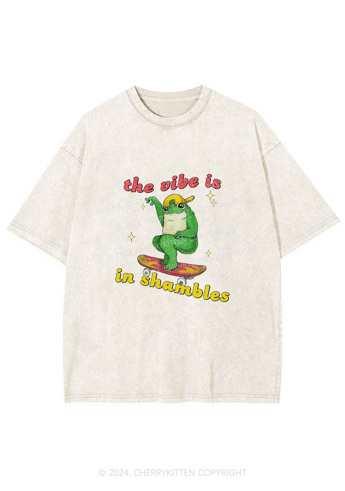Shambles Vibe Y2K Washed Tee Cherrykitten - Image 4