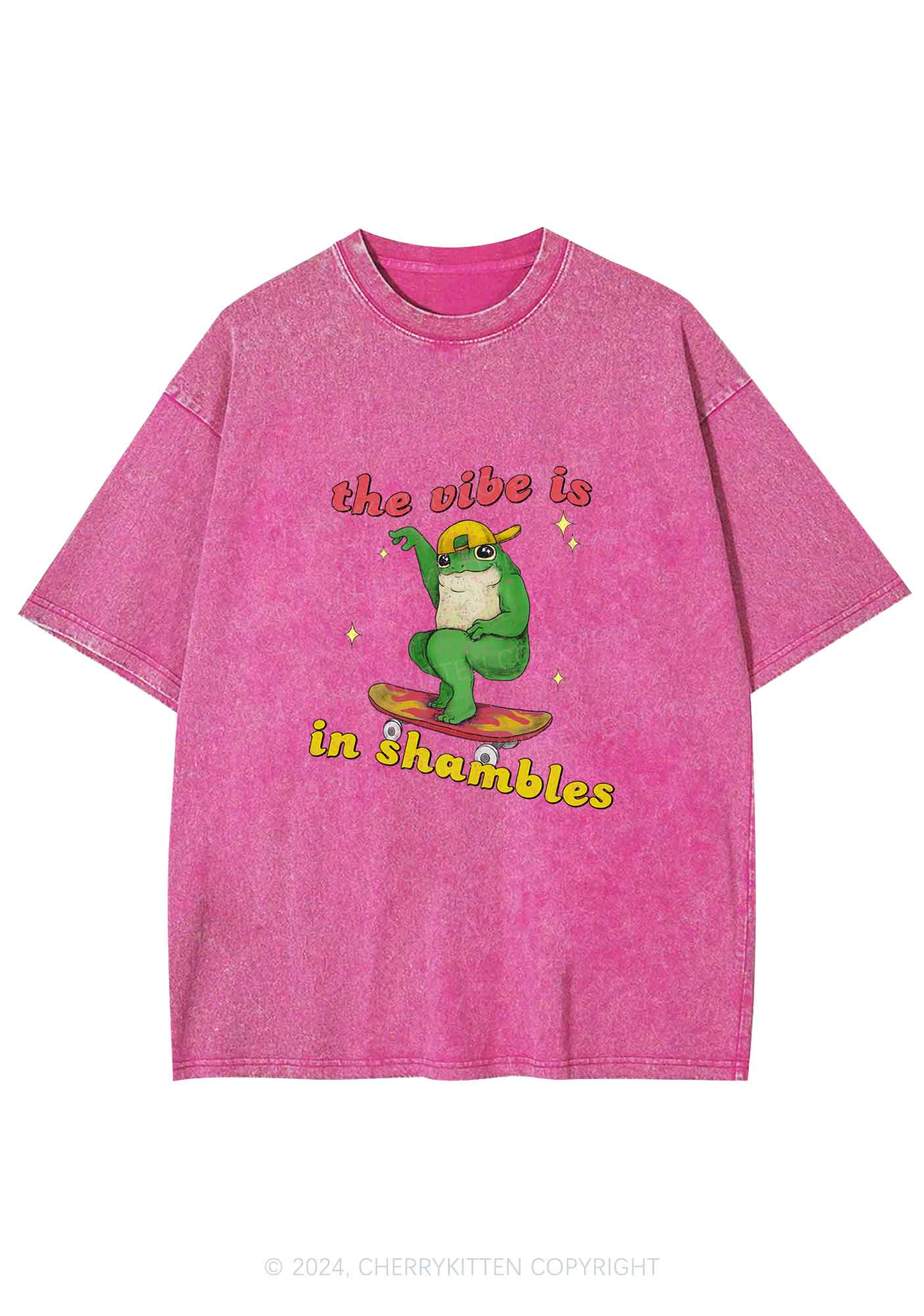 Shambles Vibe Y2K Washed Tee Cherrykitten - Image 5