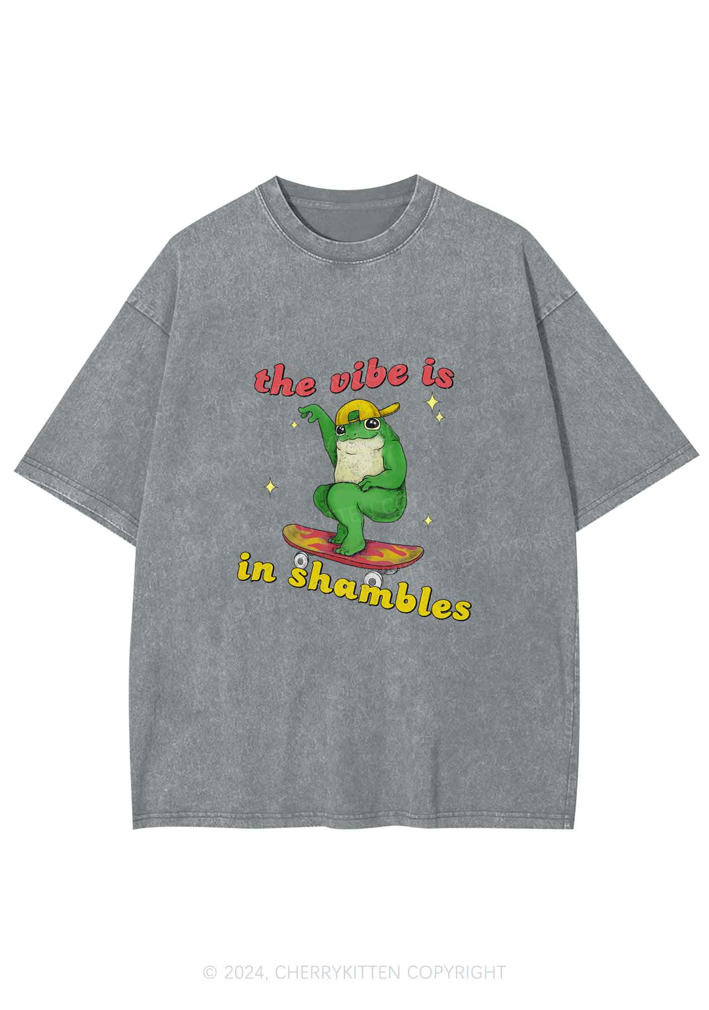 Shambles Vibe Y2K Washed Tee Cherrykitten - Image 6