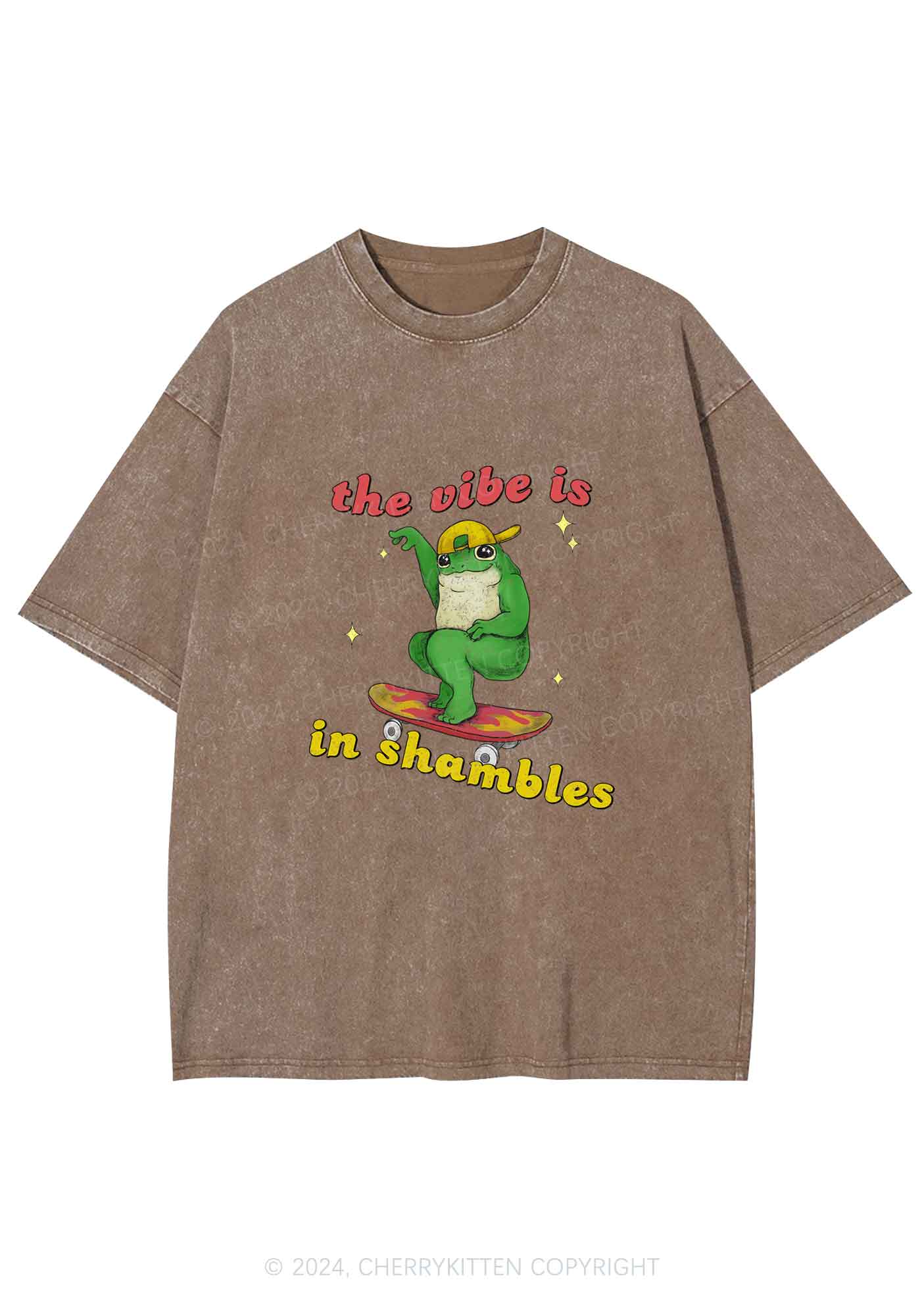 Shambles Vibe Y2K Washed Tee Cherrykitten - Image 7