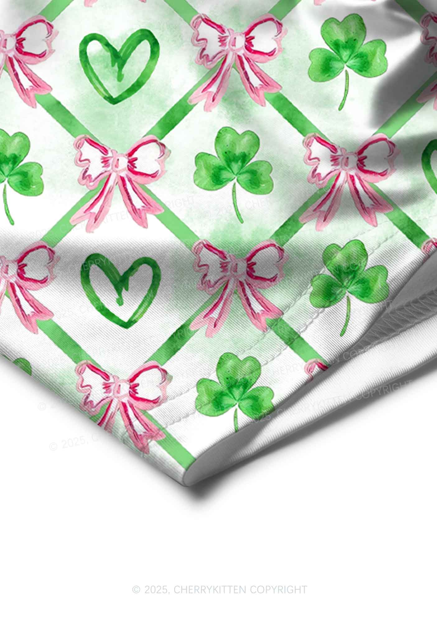 Shamrock Pink Bows St Patricks Y2K Print Men Boxer Briefs Cherrykitten - Image 4