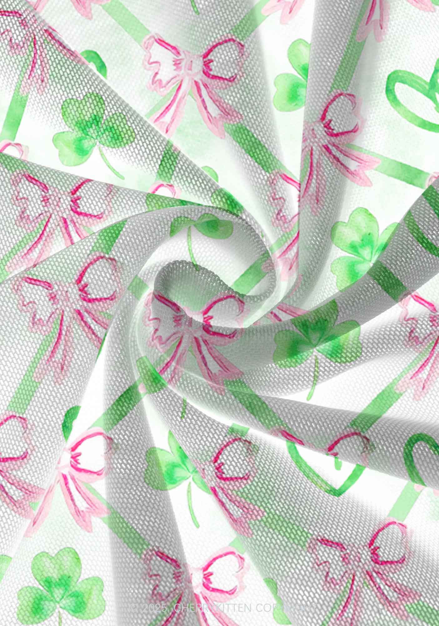 Shamrock Pink Bows St Patricks Y2K Print Mini Layered Skirt Cherrykitten - Image 3