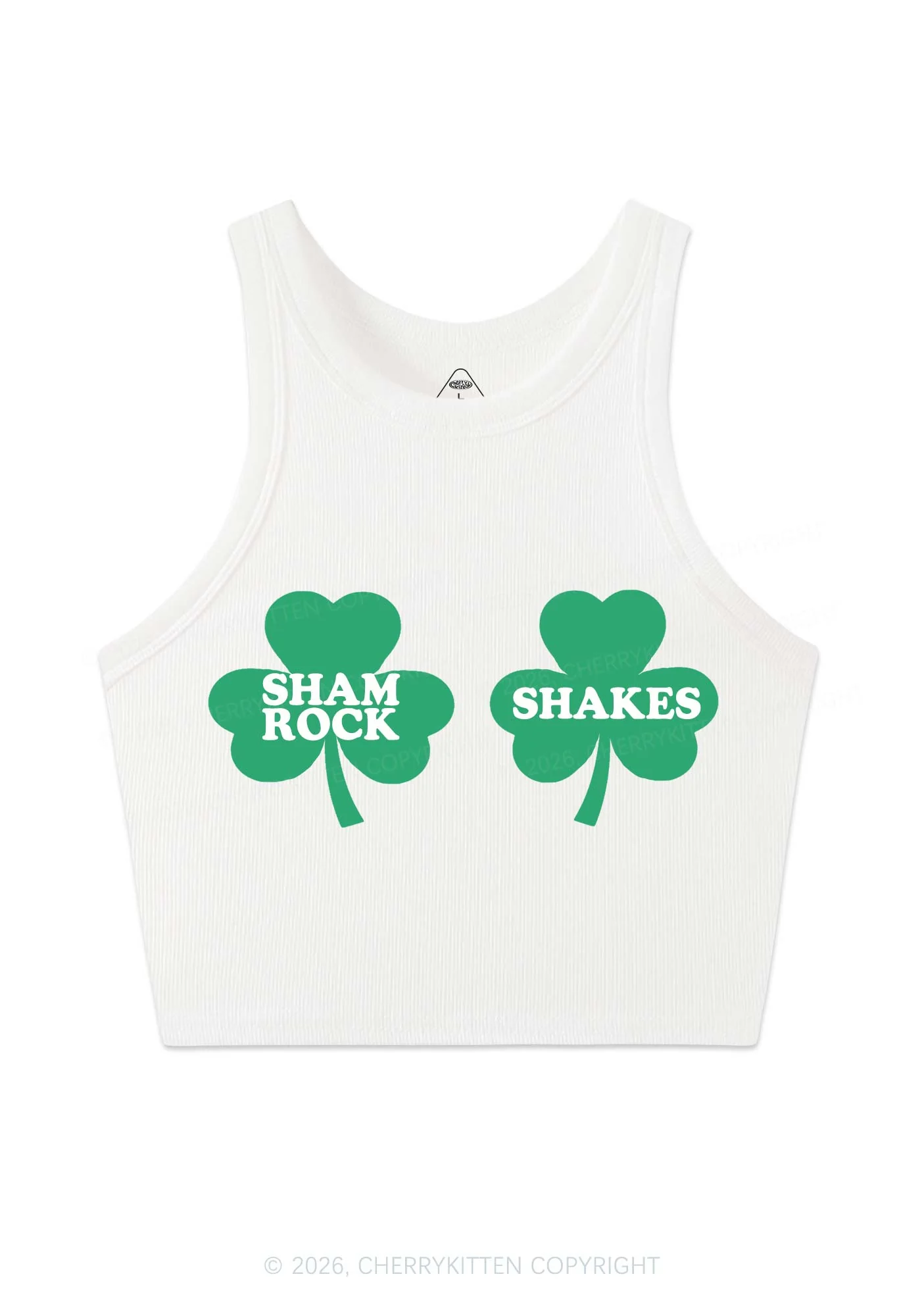 Shamrock Shakes St Patricks Y2K Crop Tank Top Cherrykitten - Image 3
