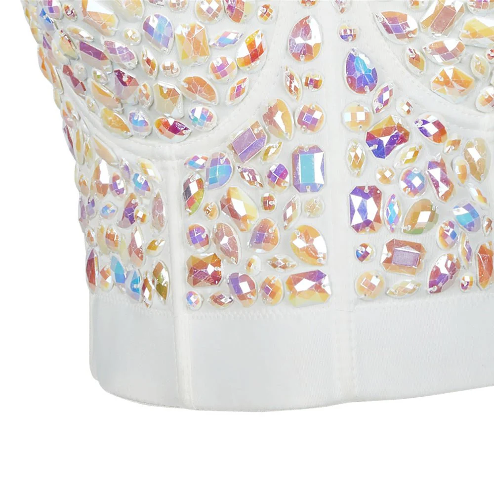 Colorful Acrylic Beaded Corset Top - Image 3