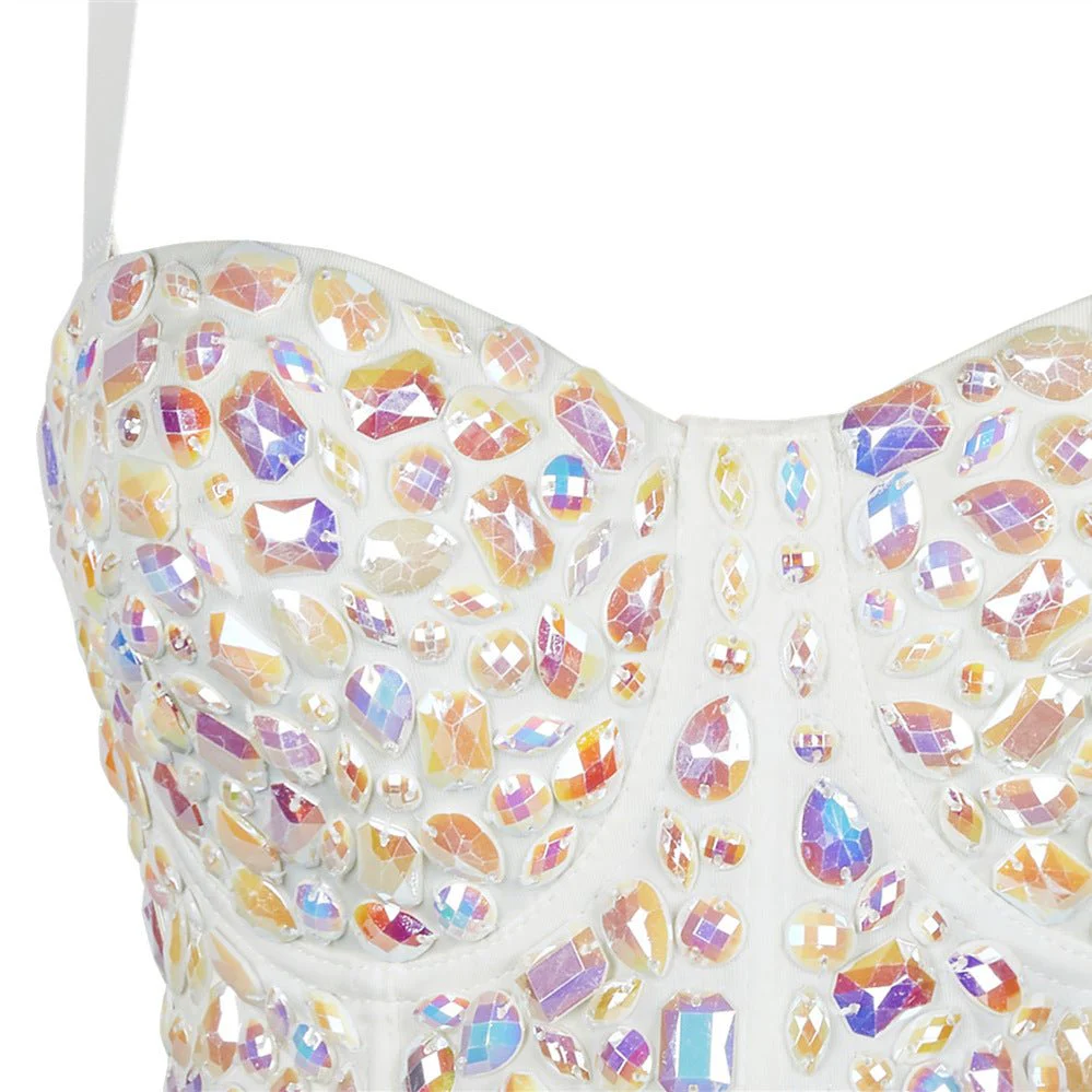 Colorful Acrylic Beaded Corset Top - Image 4