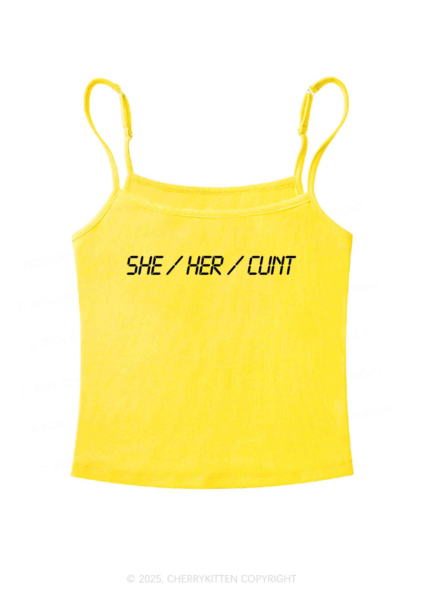 She Her Cxxt Y2K Spaghetti Strap Cami Cherrykitten - Image 6