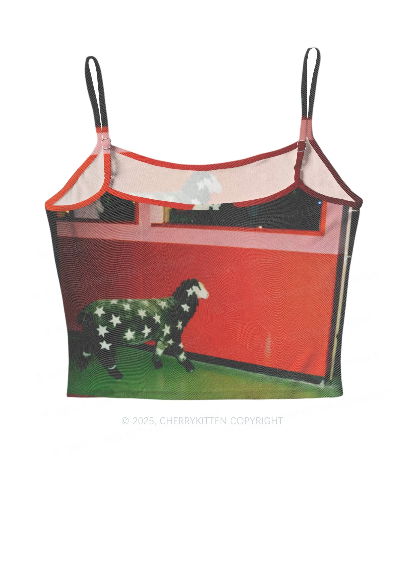 Sheep Starry Wool Y2K Mesh Cami Tank Cherrykitten - Image 3