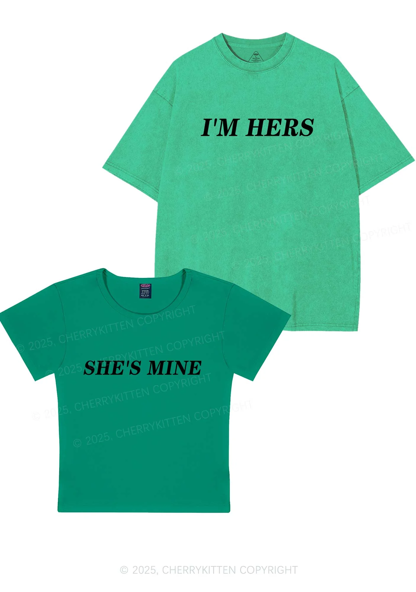 Shes Mine Im Hers Y2K Valentine's Day Couple Shirt Cherrykitten - Image 13