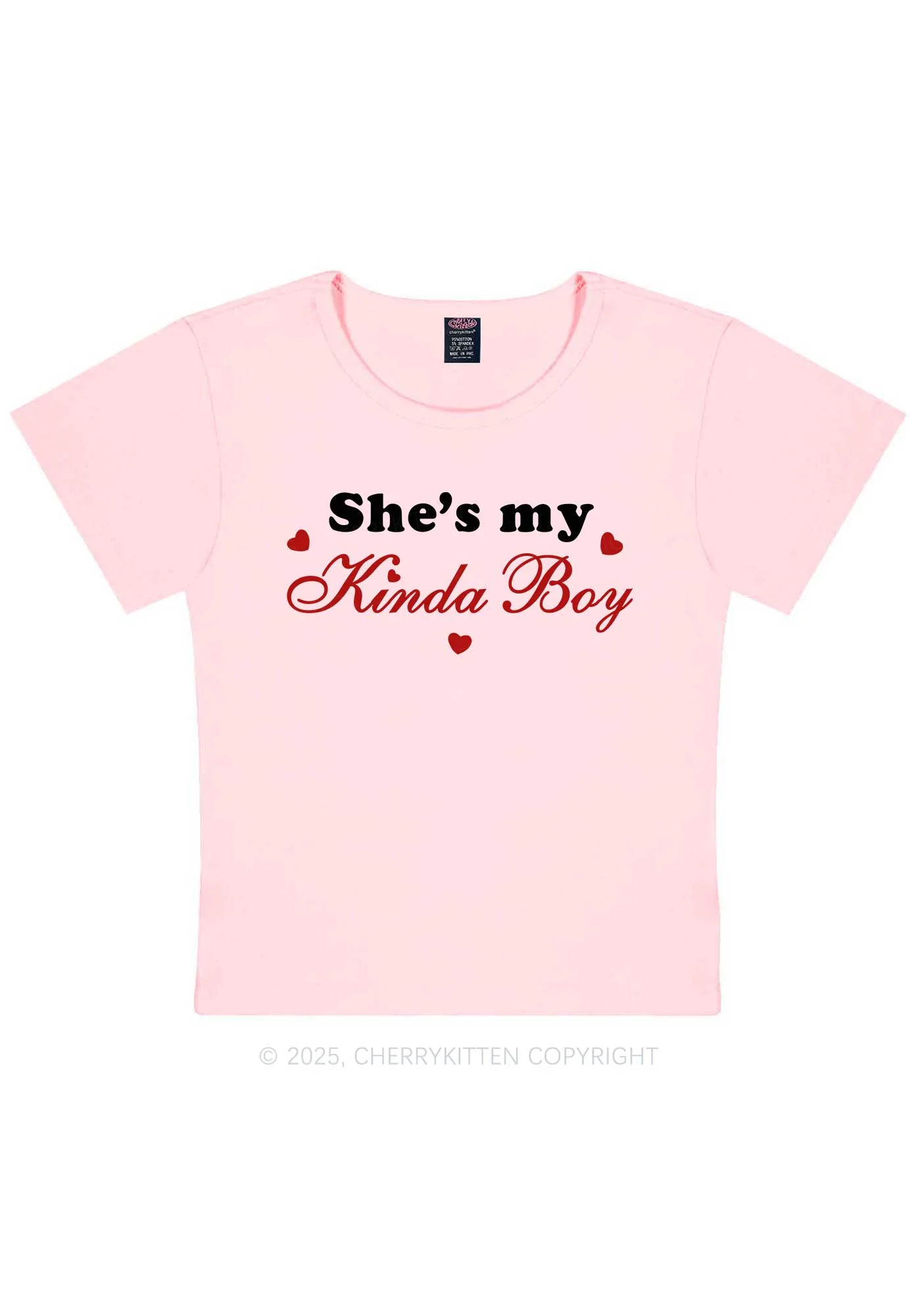 Shes My Kinda Boy Pride Y2K Baby Tee Cherrykitten - Image 11