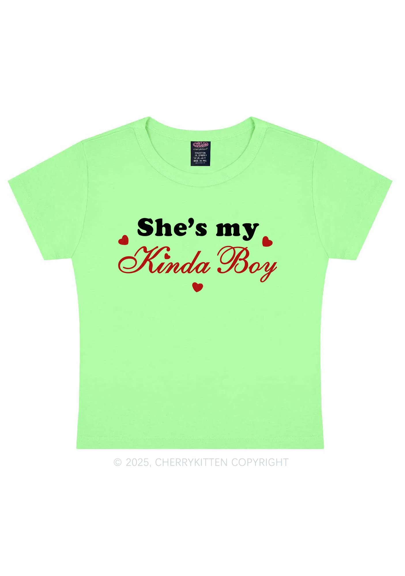 Shes My Kinda Boy Pride Y2K Baby Tee Cherrykitten - Image 12