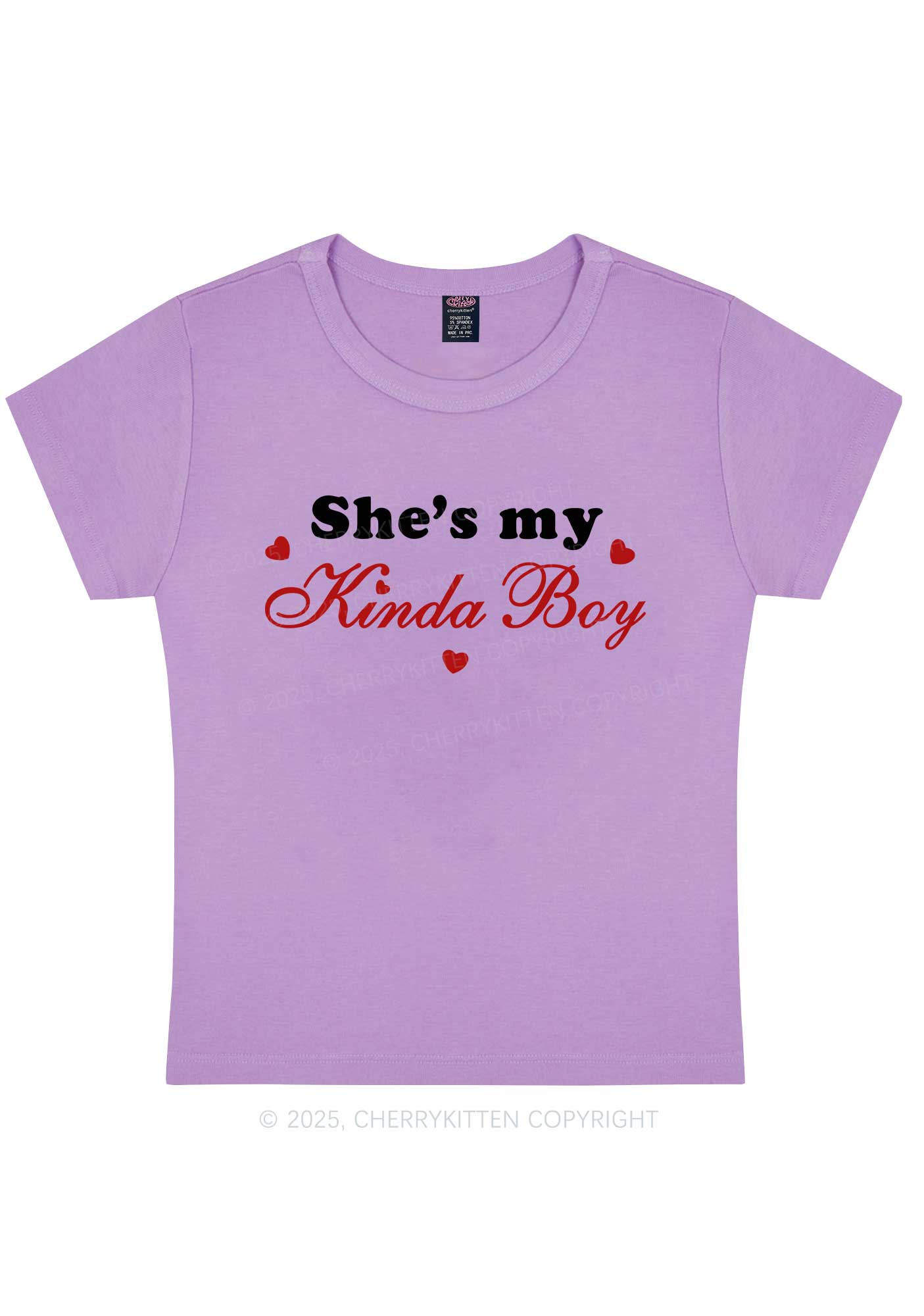 Shes My Kinda Boy Pride Y2K Baby Tee Cherrykitten - Image 6