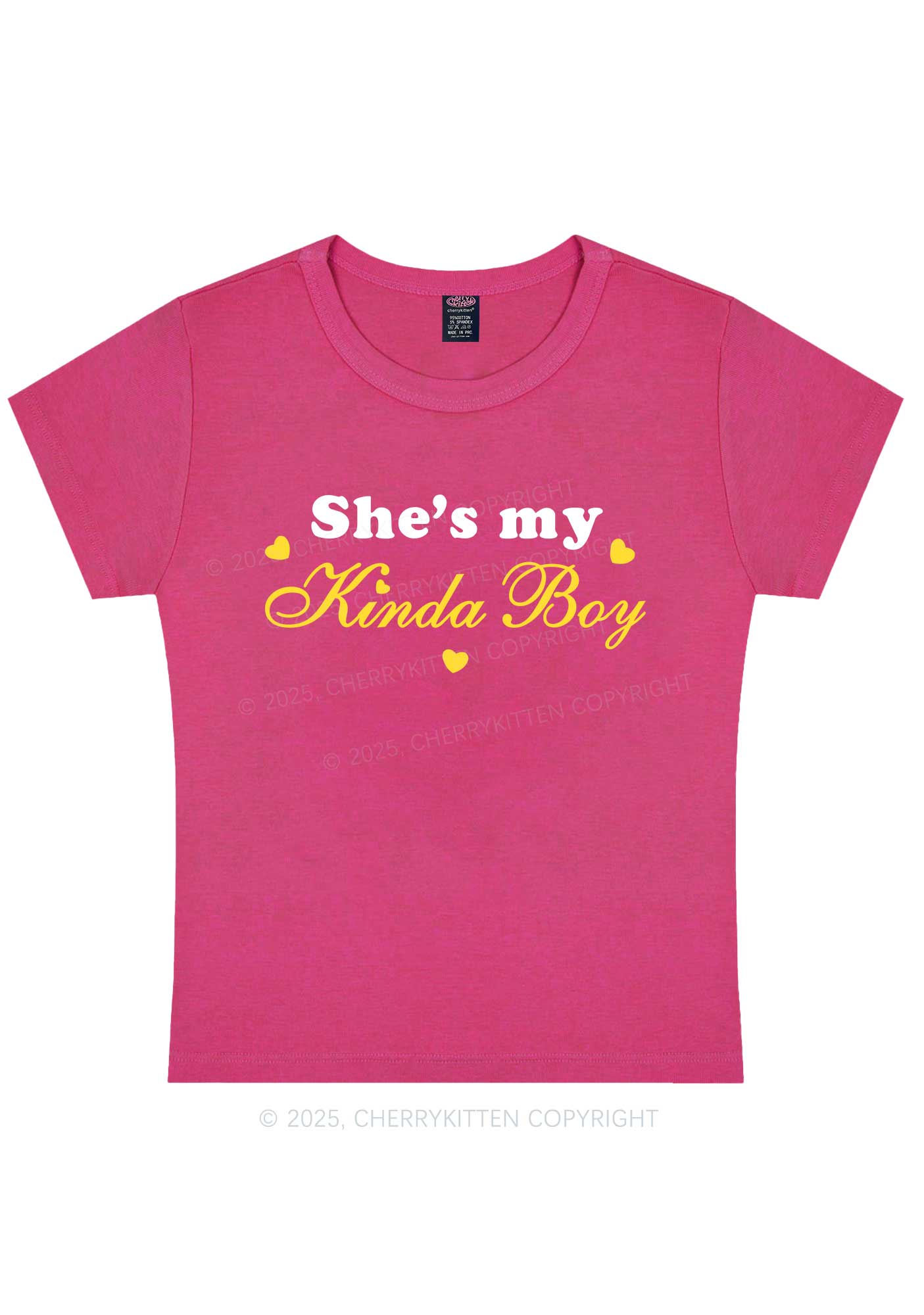 Shes My Kinda Boy Pride Y2K Baby Tee Cherrykitten - Image 7