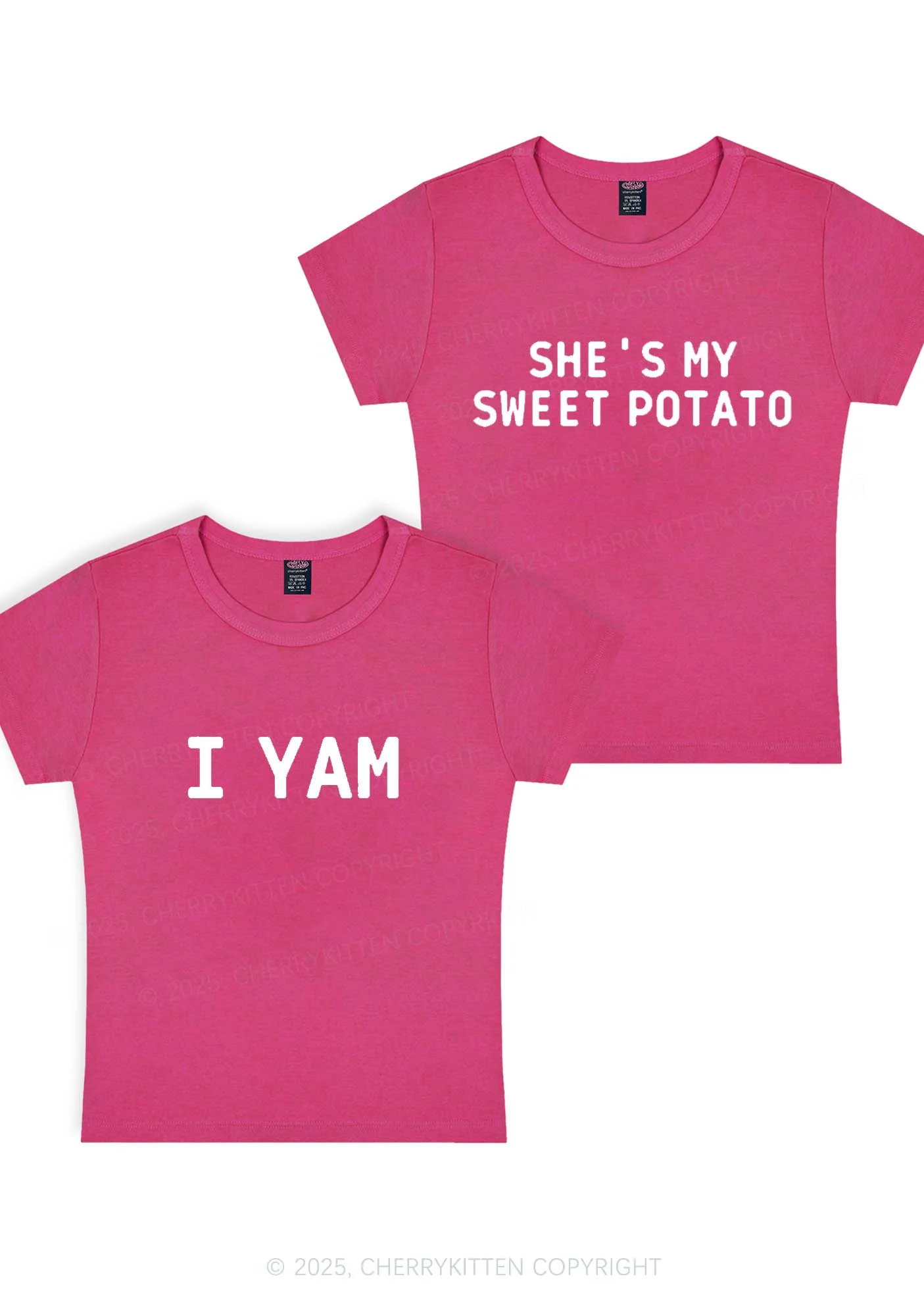 Shes My Sweet Potato Y2K Valentine's Day Baby Tee Cherrykitten - Image 3