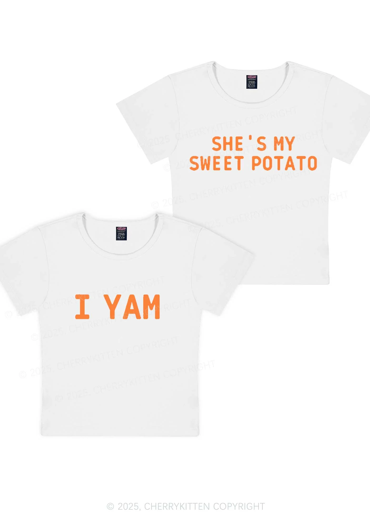 Shes My Sweet Potato Y2K Valentine's Day Baby Tee Cherrykitten - Image 4