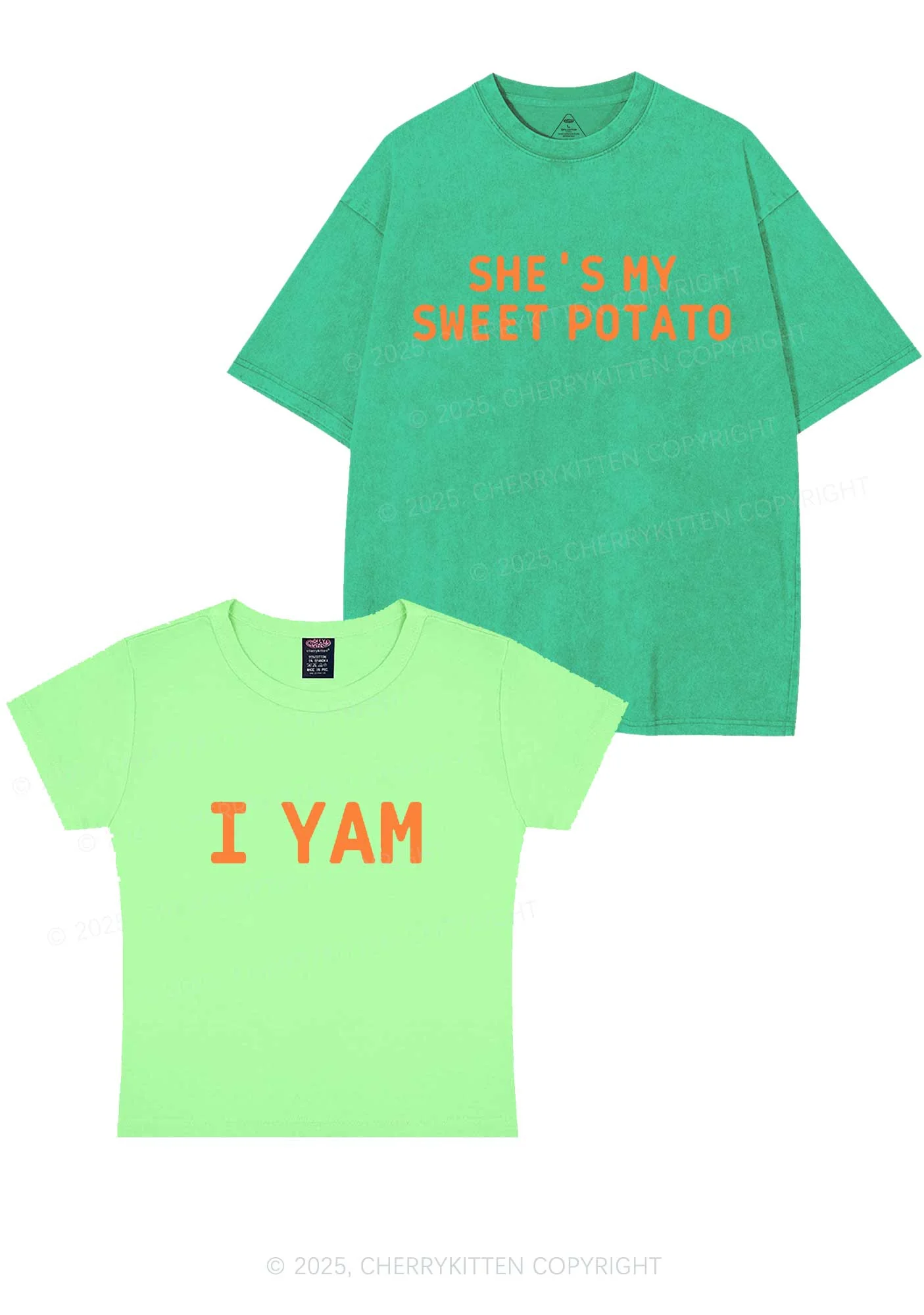 Shes My Sweet Potato Y2K Valentine's Day Couple Shirt Cherrykitten - Image 11