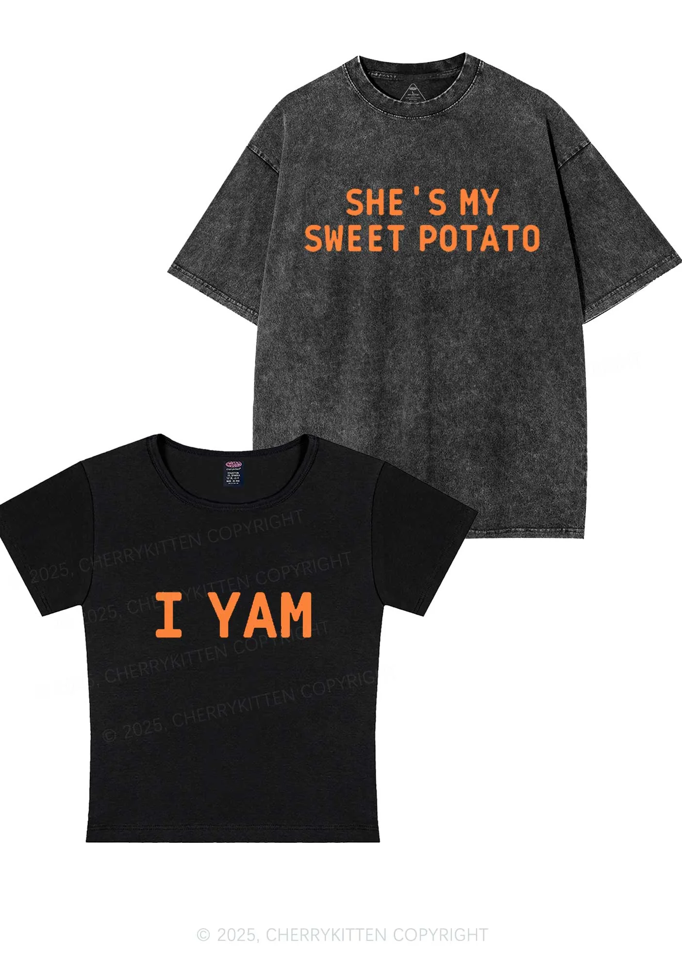 Shes My Sweet Potato Y2K Valentine's Day Couple Shirt Cherrykitten - Image 2