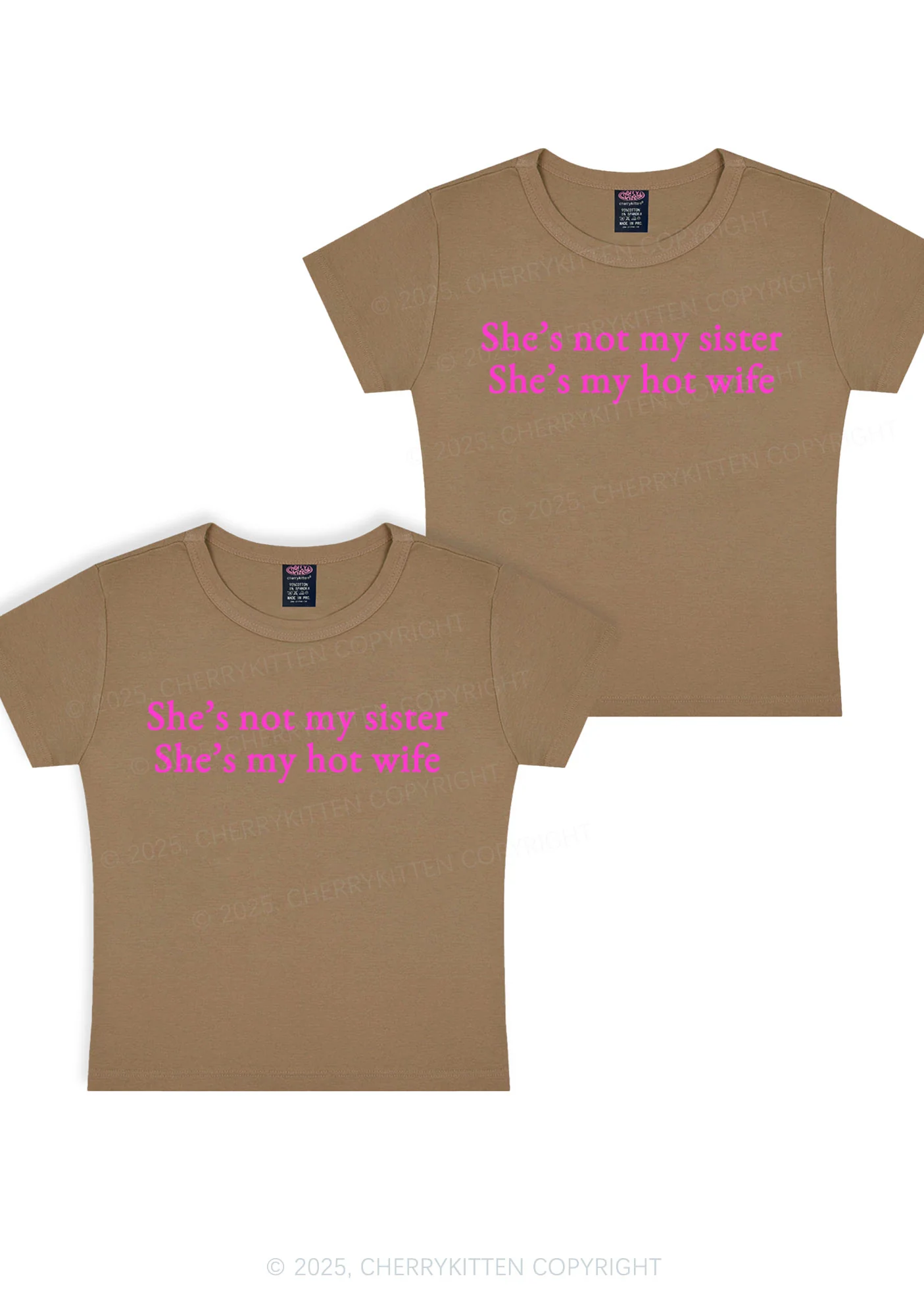 Shes Not My Sister Y2K Valentine's Day Baby Tee Cherrykitten - Image 9