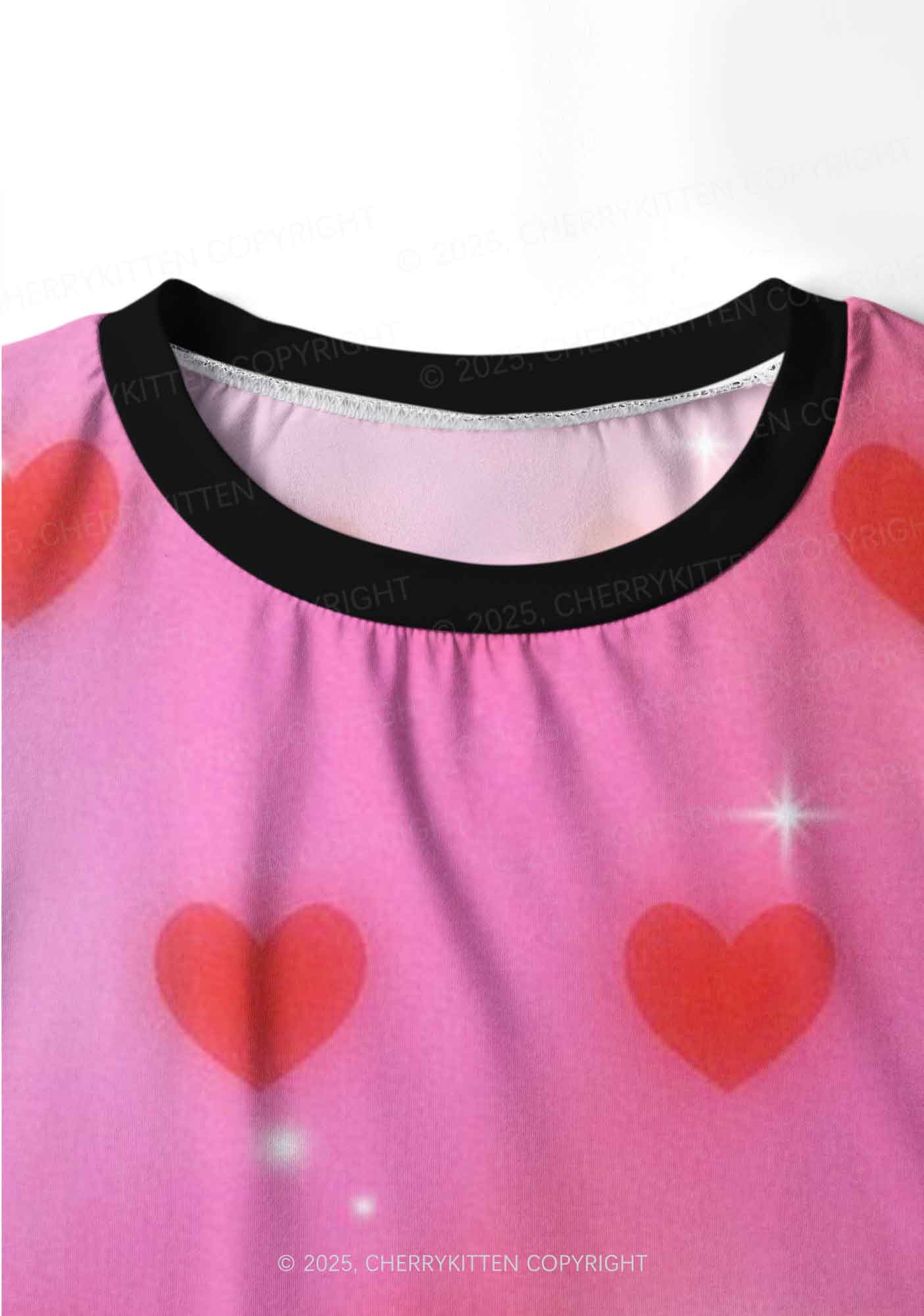 Shiny Love Y2K Print Long Sleeve Pajama Set Cherrykitten - Image 5